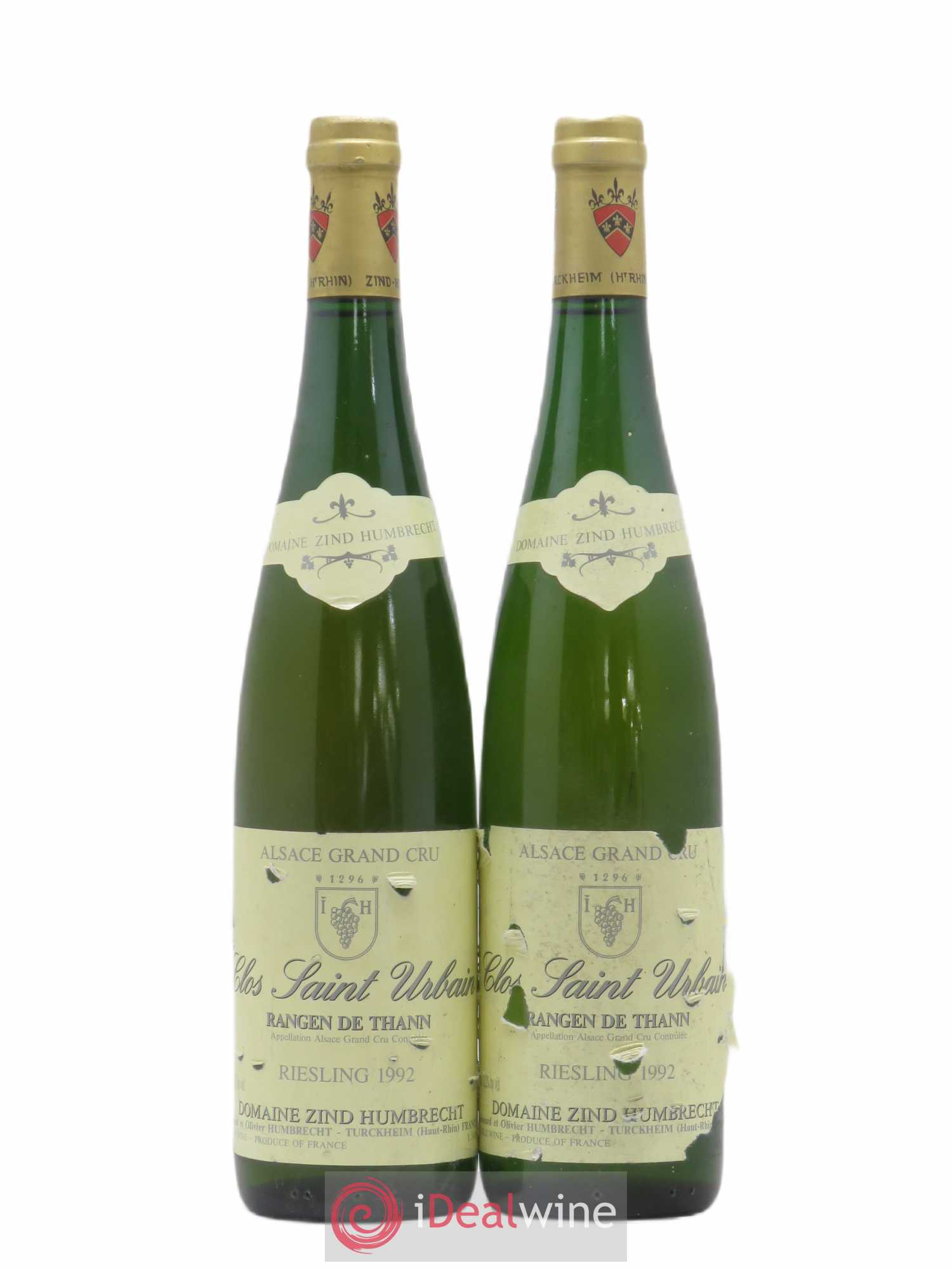 Alsace Riesling Grand Cru Rangen de Thann Clos Saint Urbain Zind-Humbrecht (Domaine) 1992 - Posten von 2 Flaschen - 0