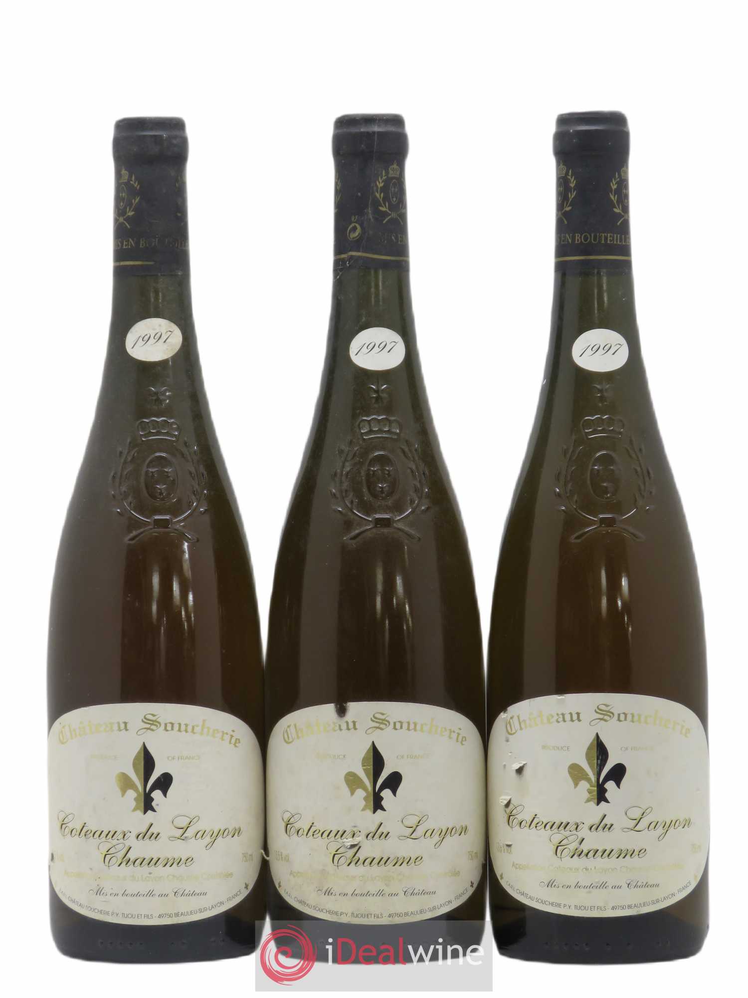 Coteaux du Layon Chaume Château Soucherie 1997 - Lotto di 3 bottiglie - 0
