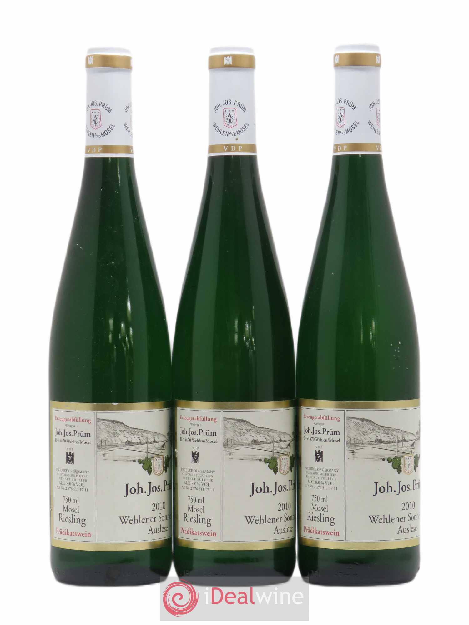 Riesling Joh. Jos. Prum Wehlener Sonnenuhr Auslese 2010 - Lot de 3 bouteilles - 1