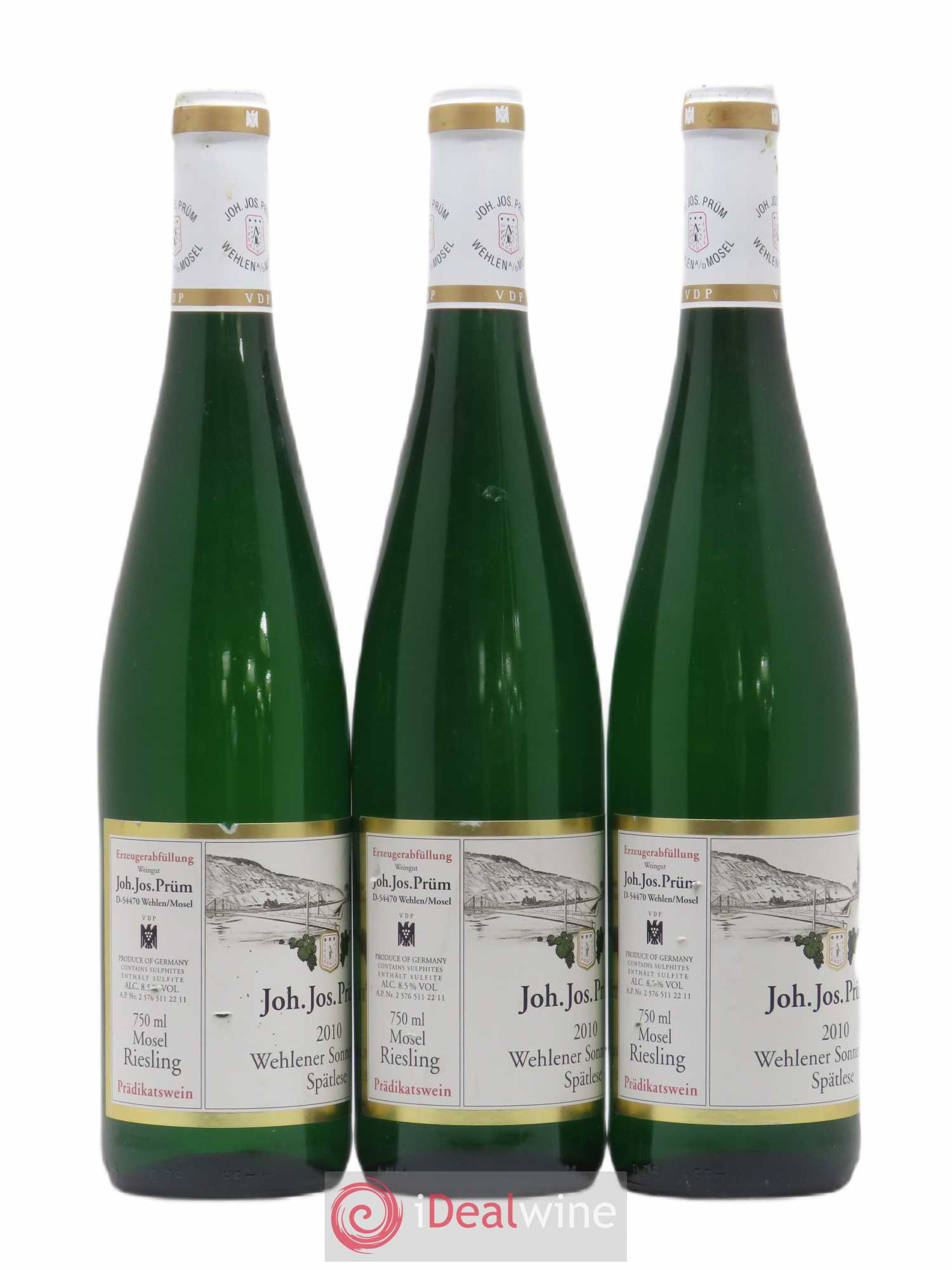 Riesling Joh. Jos. Prum Wehlener Sonnenuhr Spätlese 2010 - Lot de 3 bouteilles - 1