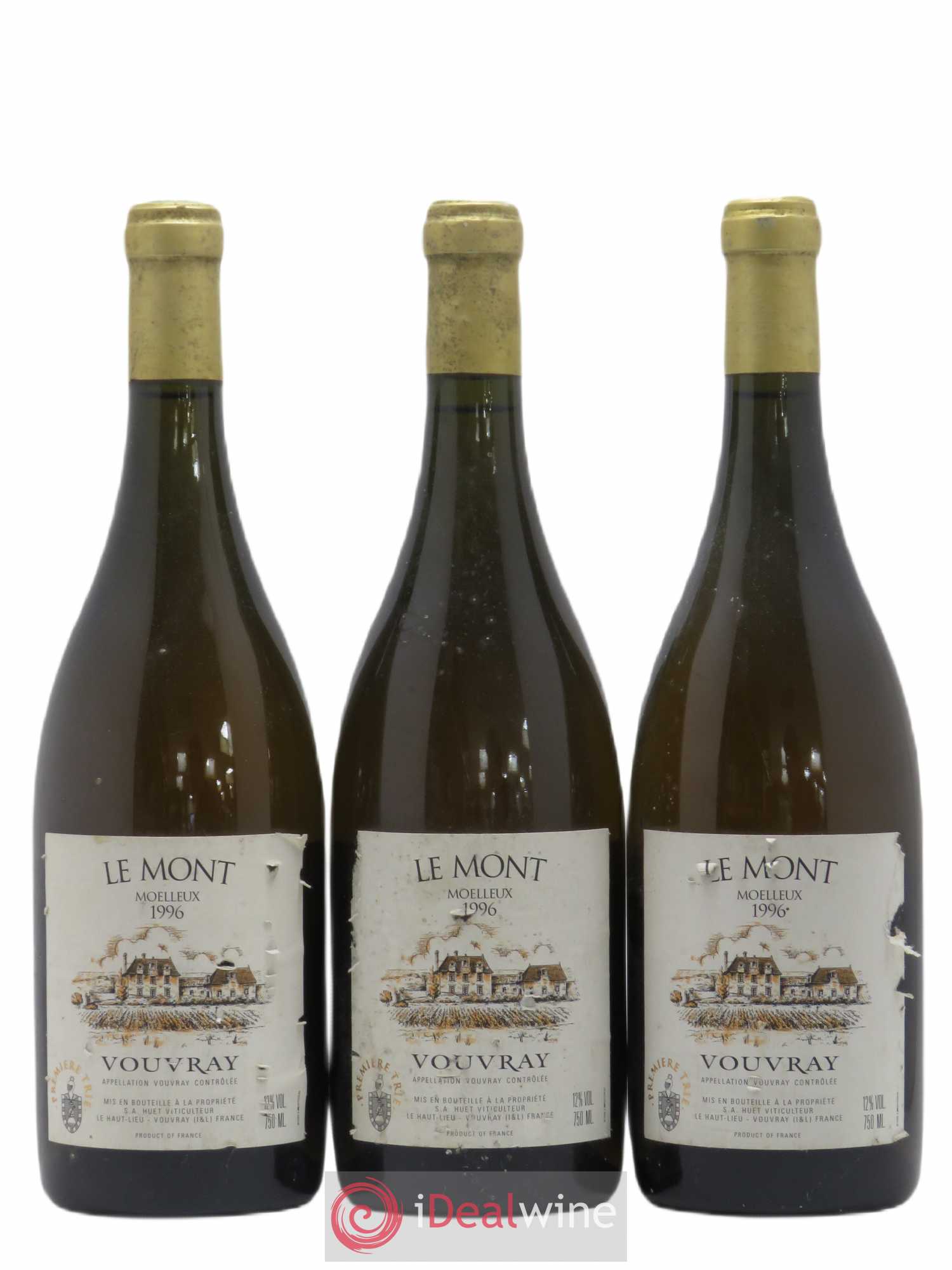 Vouvray Le Mont Moelleux 1ère Trie Domaine Huet 1996 - Lotto di 3 bottiglie - 0