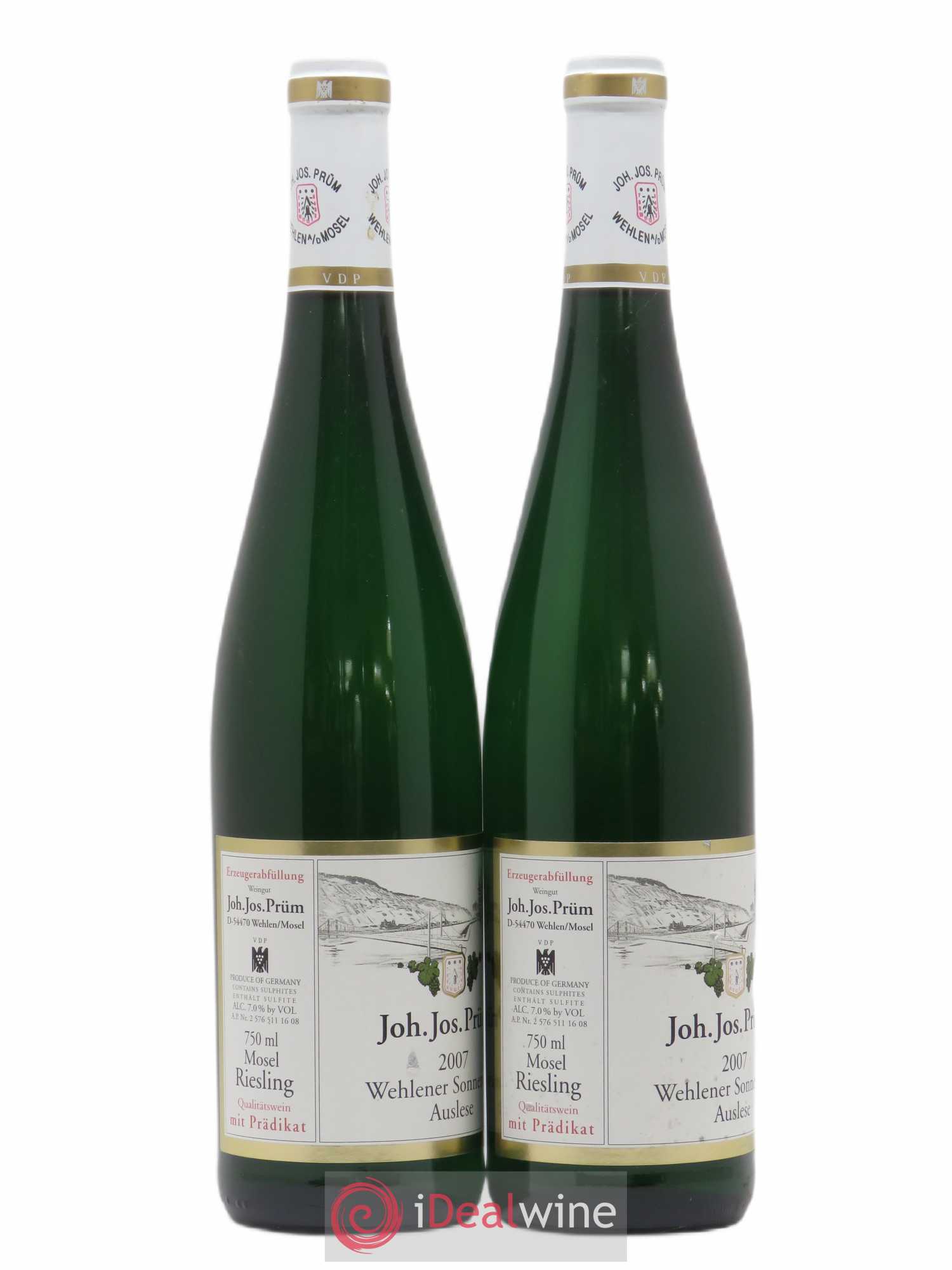 Riesling Joh. Jos. Prum Wehlener Sonnenuhr Auslese 2007 - Lot de 2 bouteilles - 1