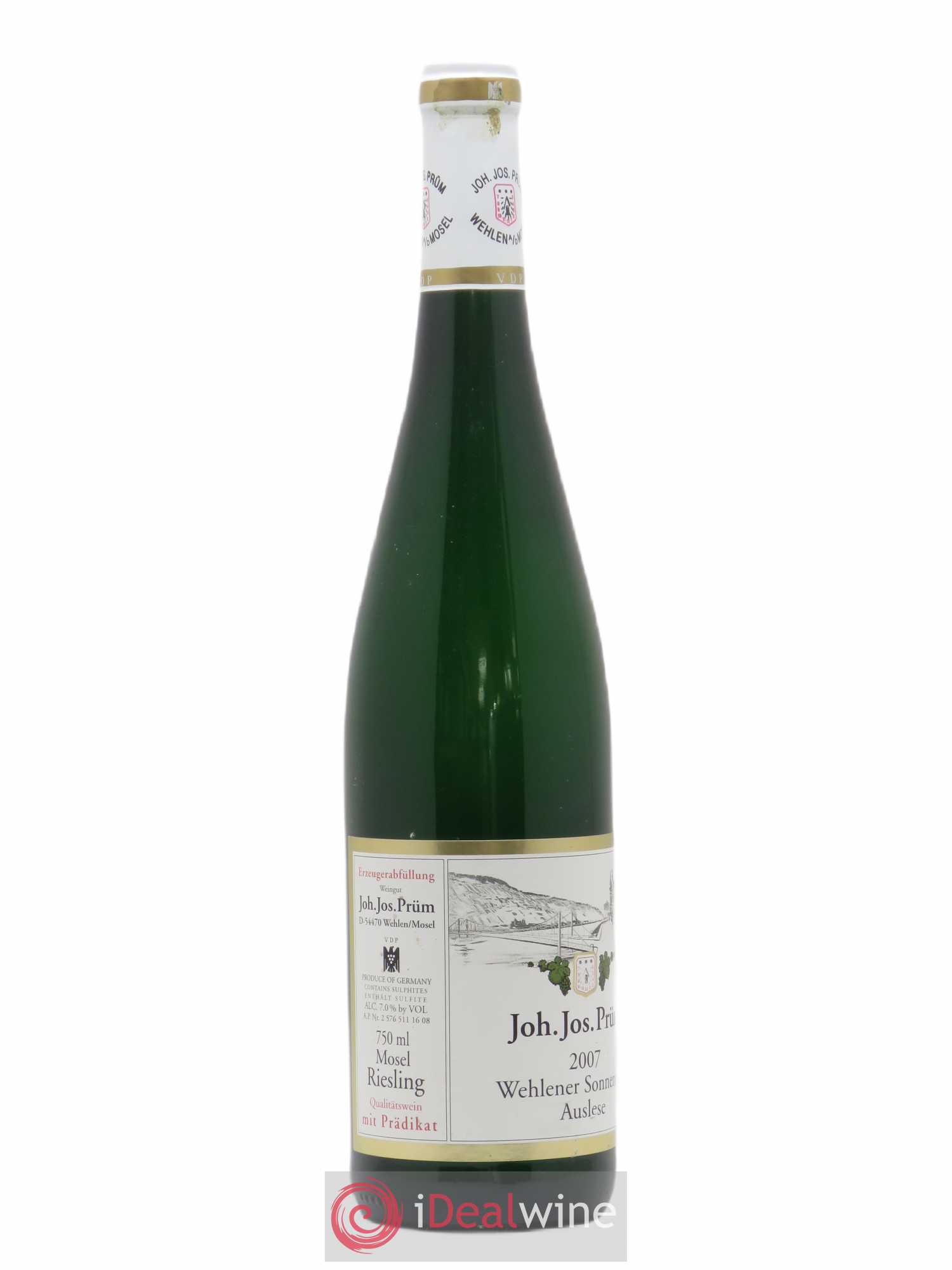 Riesling Joh. Jos. Prum Wehlener Sonnenuhr Auslese 2007 - Lot de 1 bouteille - 1