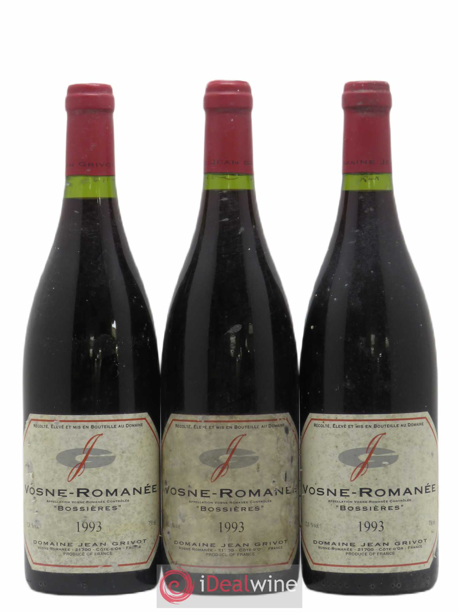 Vosne-Romanée Bossières Jean Grivot 1993 - Lot de 3 bouteilles - 0