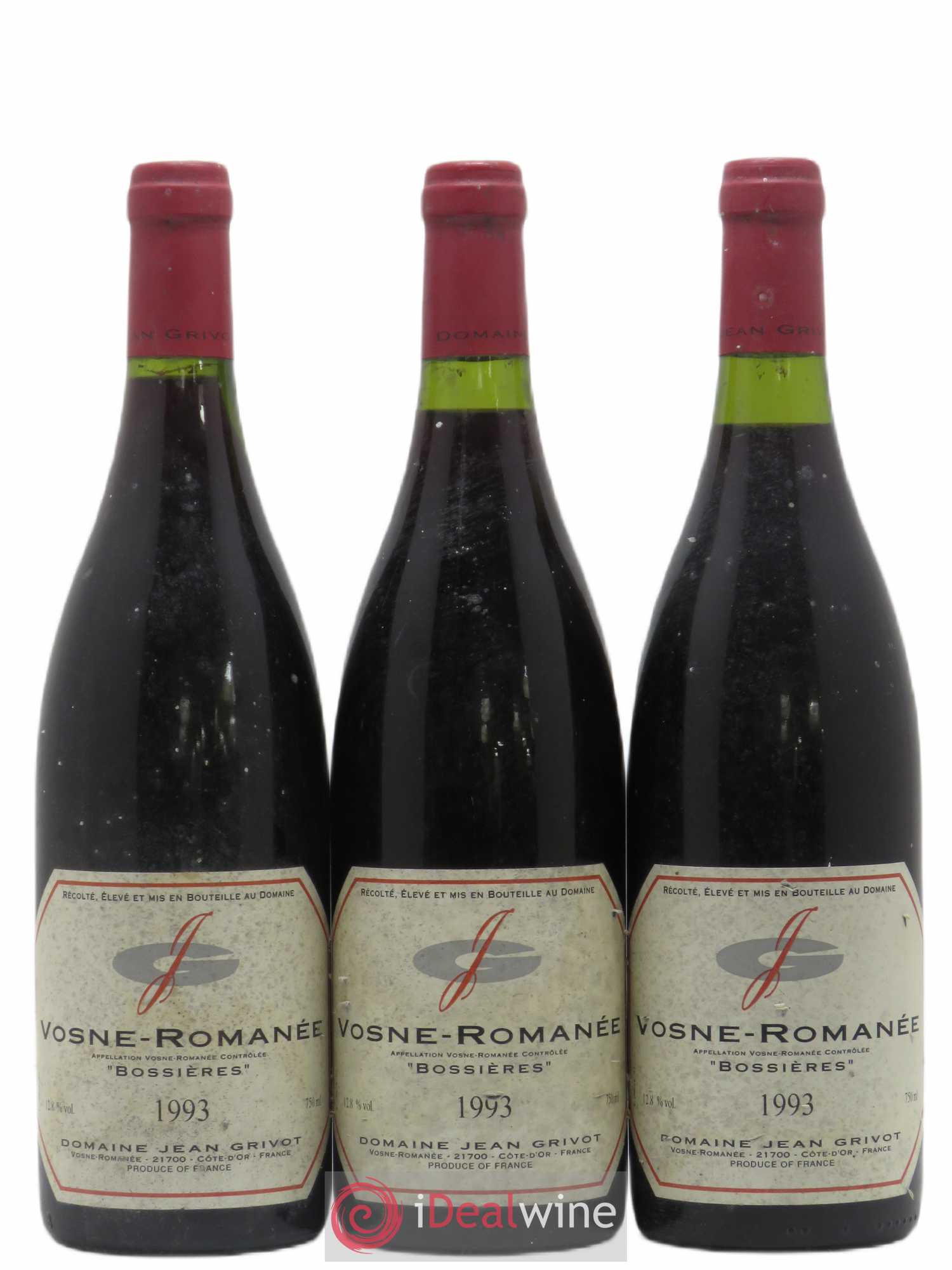 Vosne-Romanée Bossières Jean Grivot 1993 - Lot de 3 bouteilles - 0