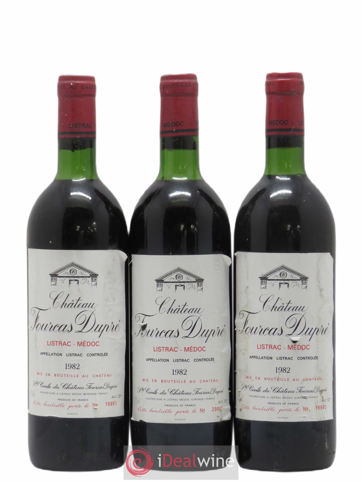 Château Fourcas Dupré 1982 - Lot de 3 bouteilles - 0
