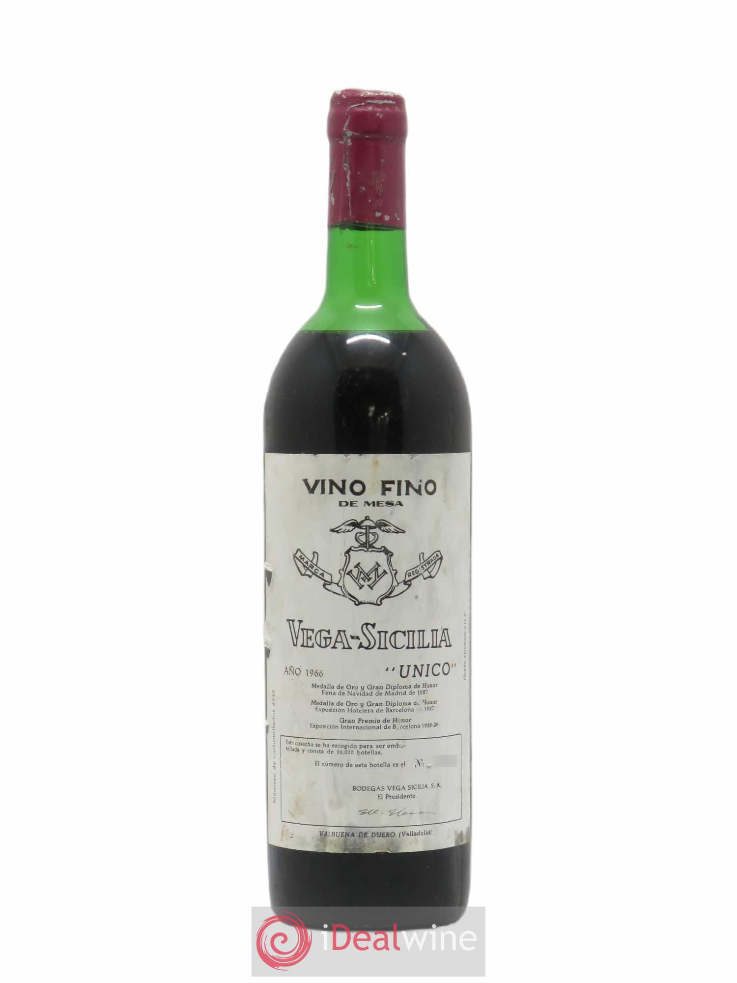 Ribera Del Duero DO Vega Sicilia Unico Famille Alvarez 1966 - Lot de 1 bouteille - 0