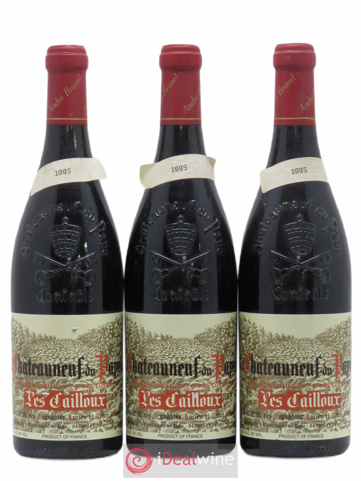 Châteauneuf-du-Pape Les Cailloux André Brunel 1995 - Lot de 3 bouteilles - 0