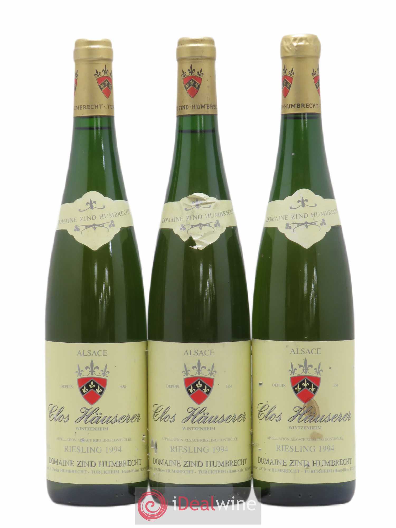 Alsace Riesling Clos Hauserer Zind-Humbrecht (Domaine) 1994 - Lot de 3 bouteilles - 0