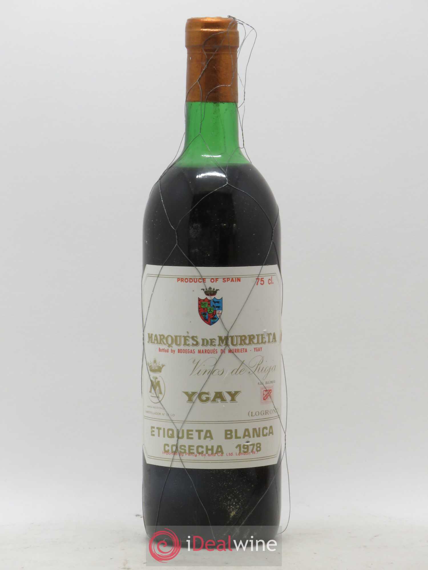 Rioja DOCA Etiqueta Blanca Ygay Marques de Murrieta 1978 - Lotto di 1 bottiglia - 0