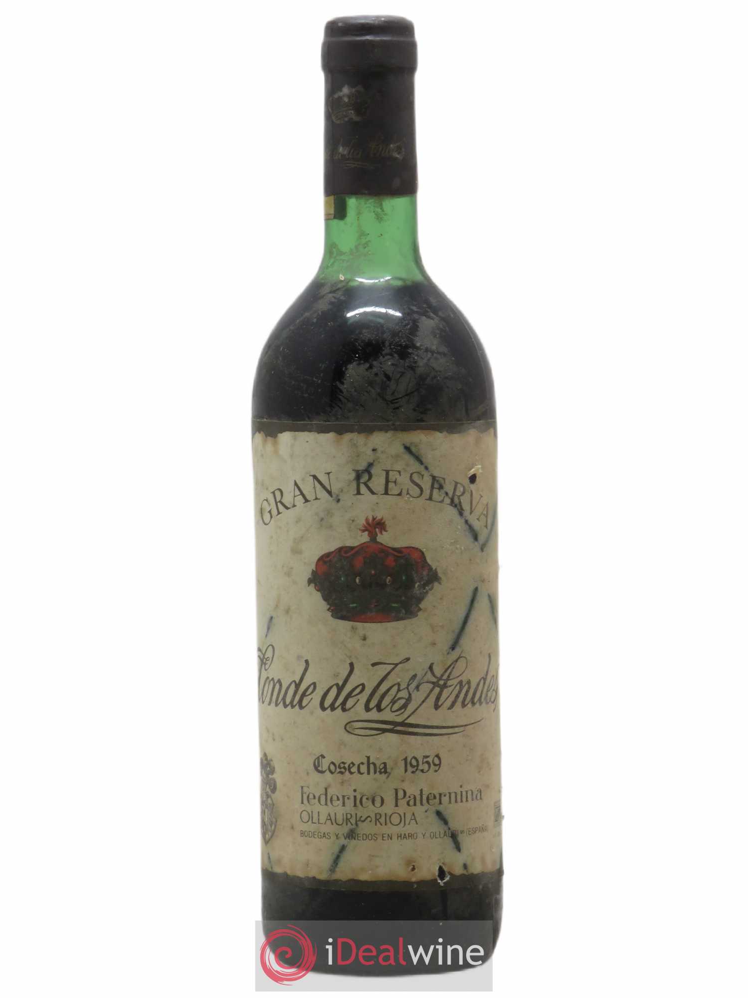 Rioja DOCA Conde de Los Andes Gran Reserva Federico Paternina 1959 - Lotto di 1 bottiglia - 0