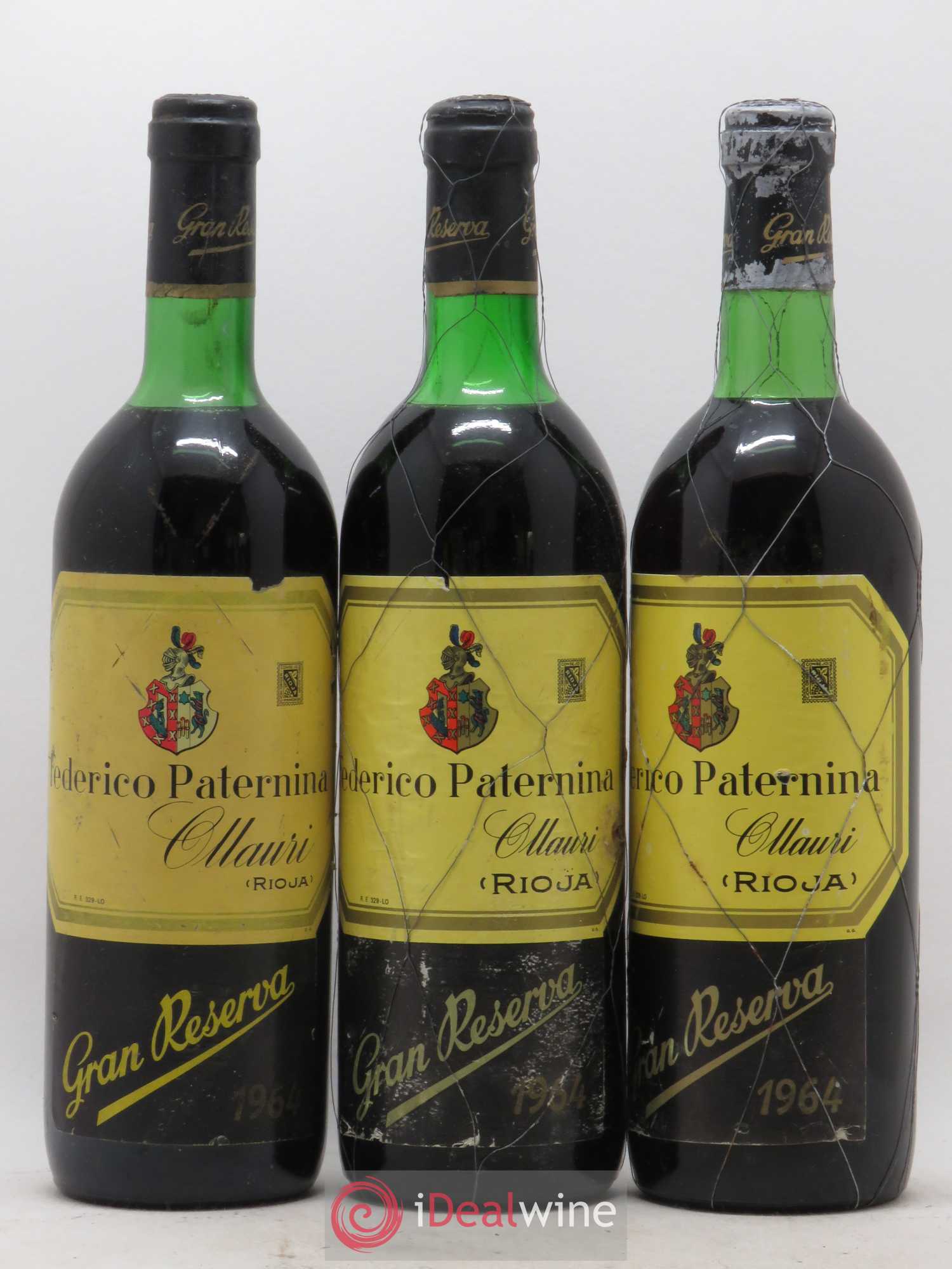 Rioja DOCA Gran Reserva Federico Paternina 1964 - Lot de 3 bouteilles - 0