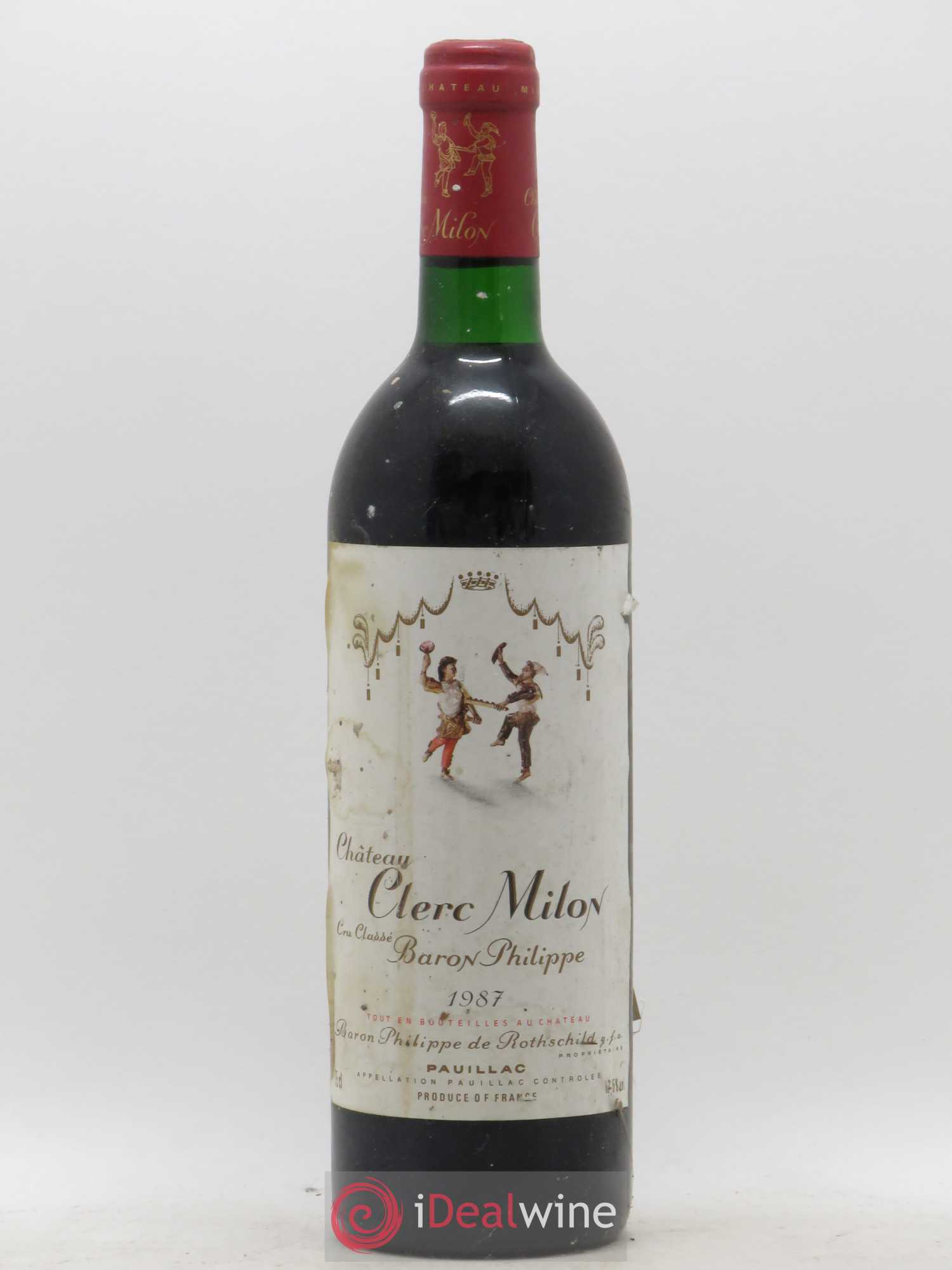 Château Clerc Milon 5ème Grand Cru Classé 1987 - Lot de 1 bouteille - 0