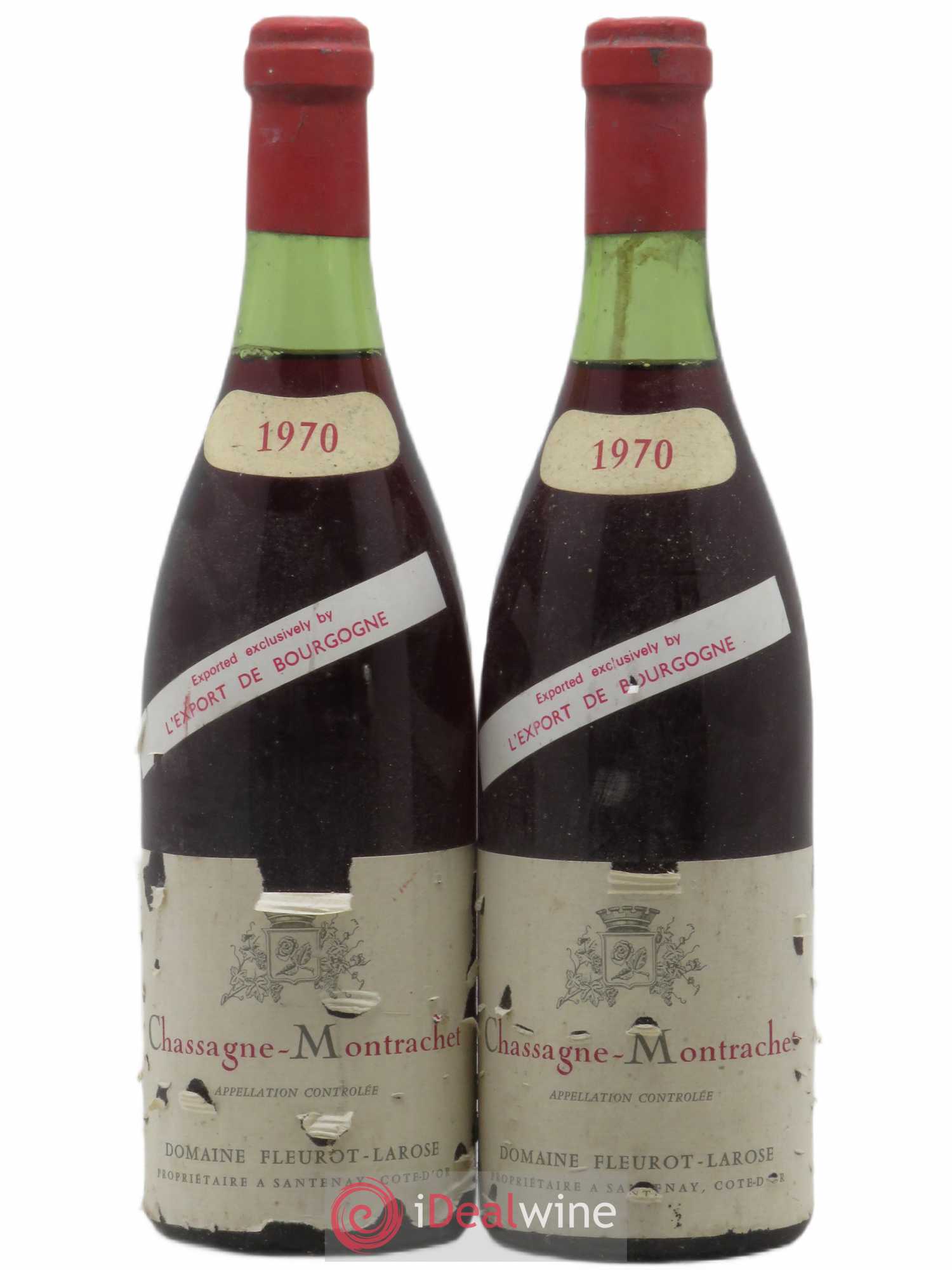 Chassagne-Montrachet Fleurot Larose 1970 - Lot de 2 bouteilles - 0