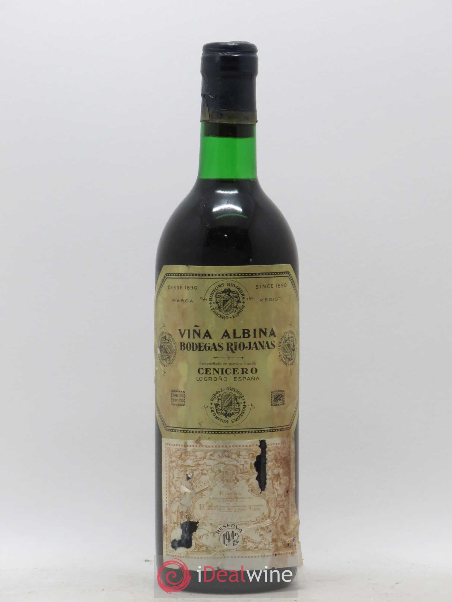 Rioja DOCA Reserva Vina Albina Bodegas Riojanas Cenicero 1942 - Lotto di 1 bottiglia - 0