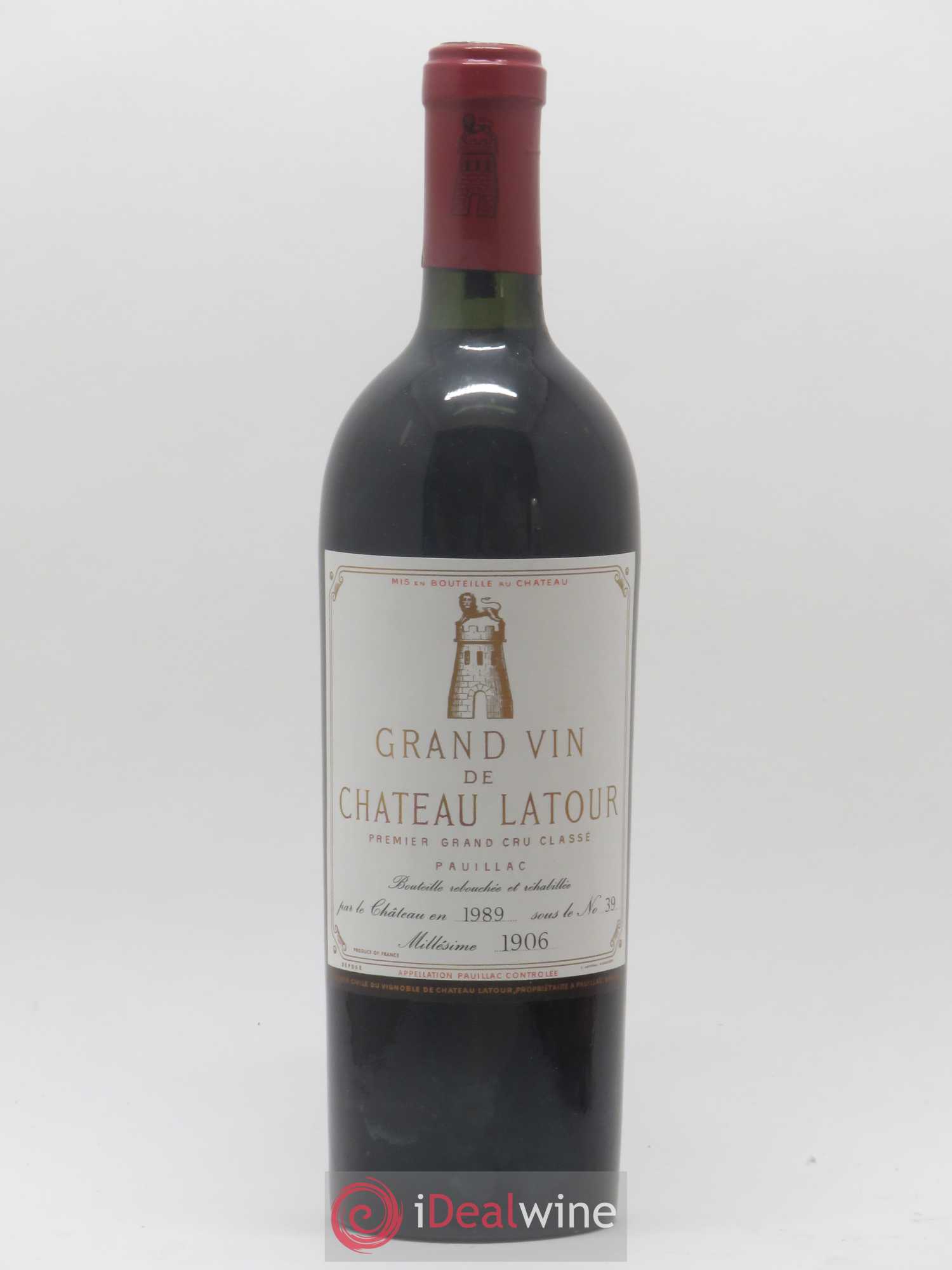 Château Latour 1er Grand Cru Classé 1906 - Lot de 1 bouteille - 0
