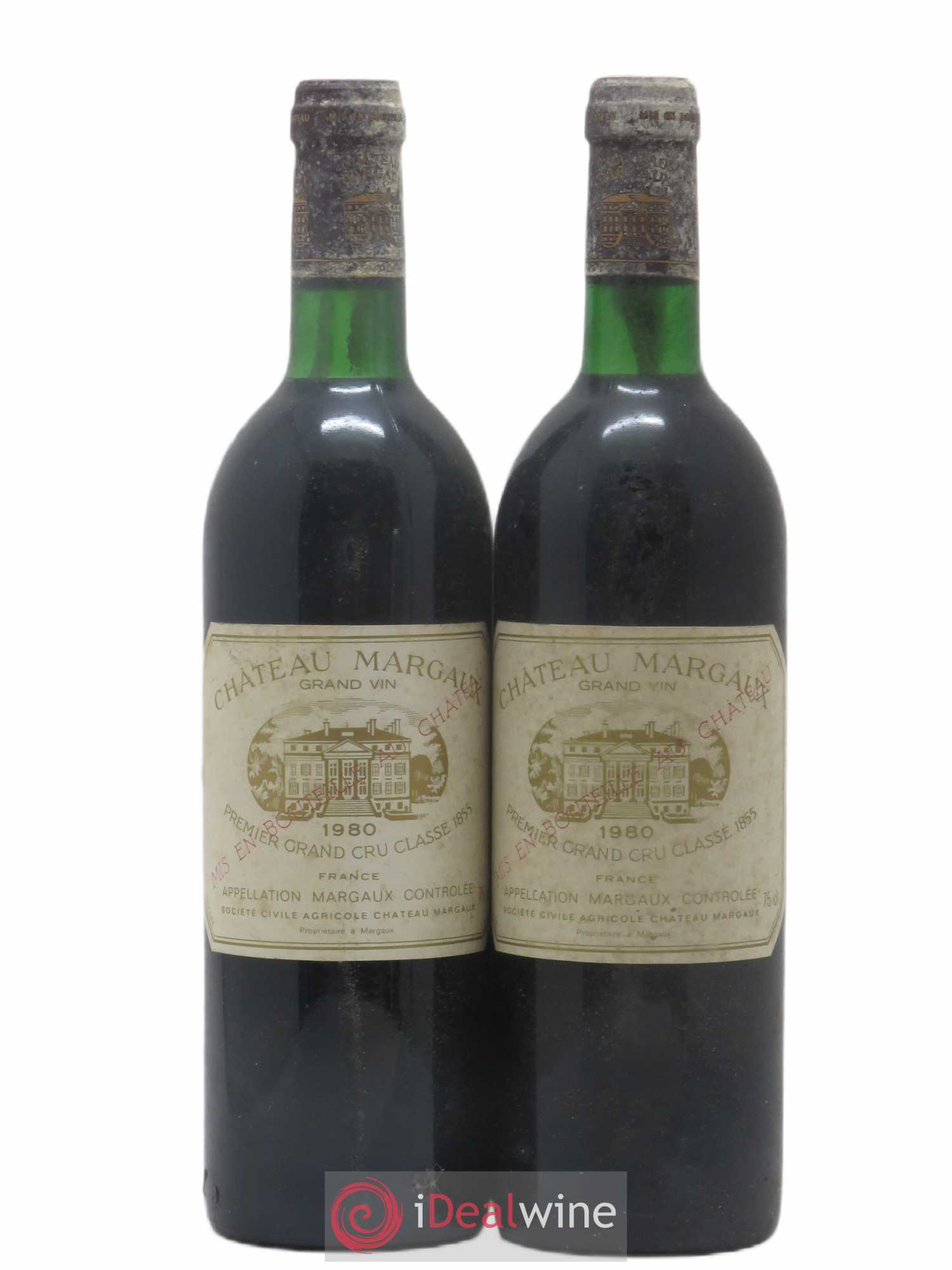 Château Margaux 1er Grand Cru Classé 1980 - Lot de 2 bouteilles - 0