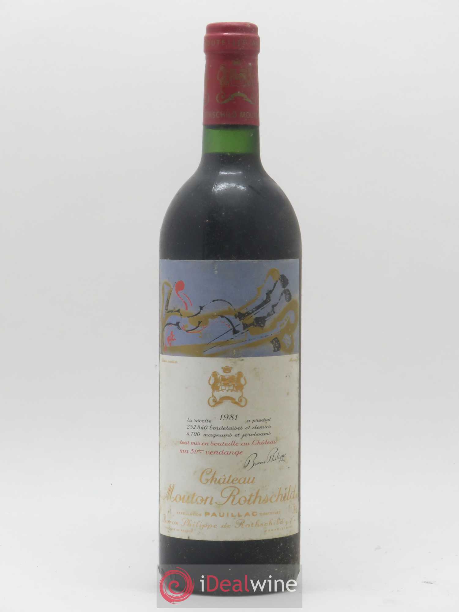 Château Mouton Rothschild 1er Grand Cru Classé 1981 - Lot de 1 bouteille - 0