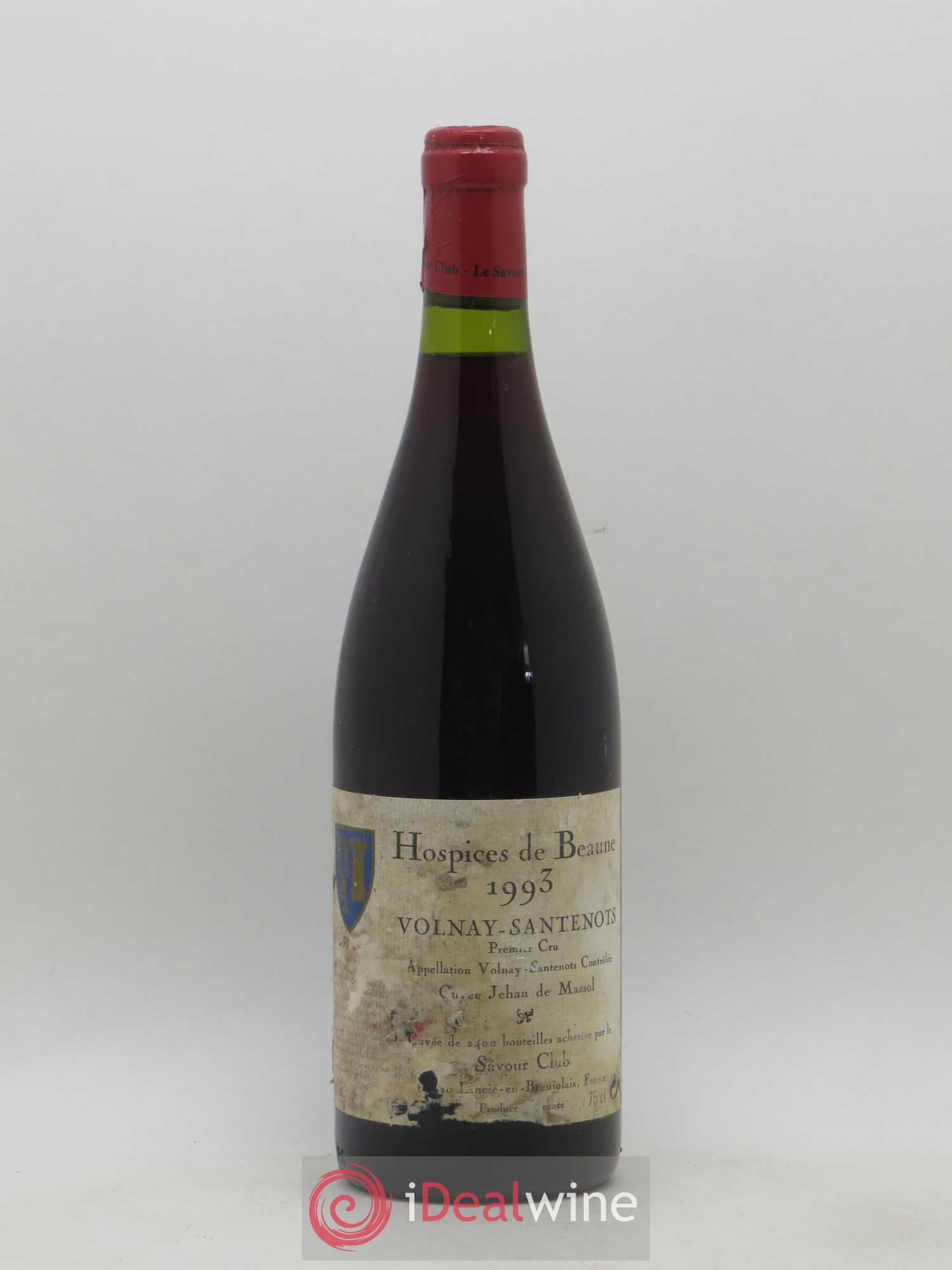 Volnay 1er Cru Hospices de Beaune Santenots Jehan de Massol Savour Club 1993 - Posten von 1 Flasche - 0