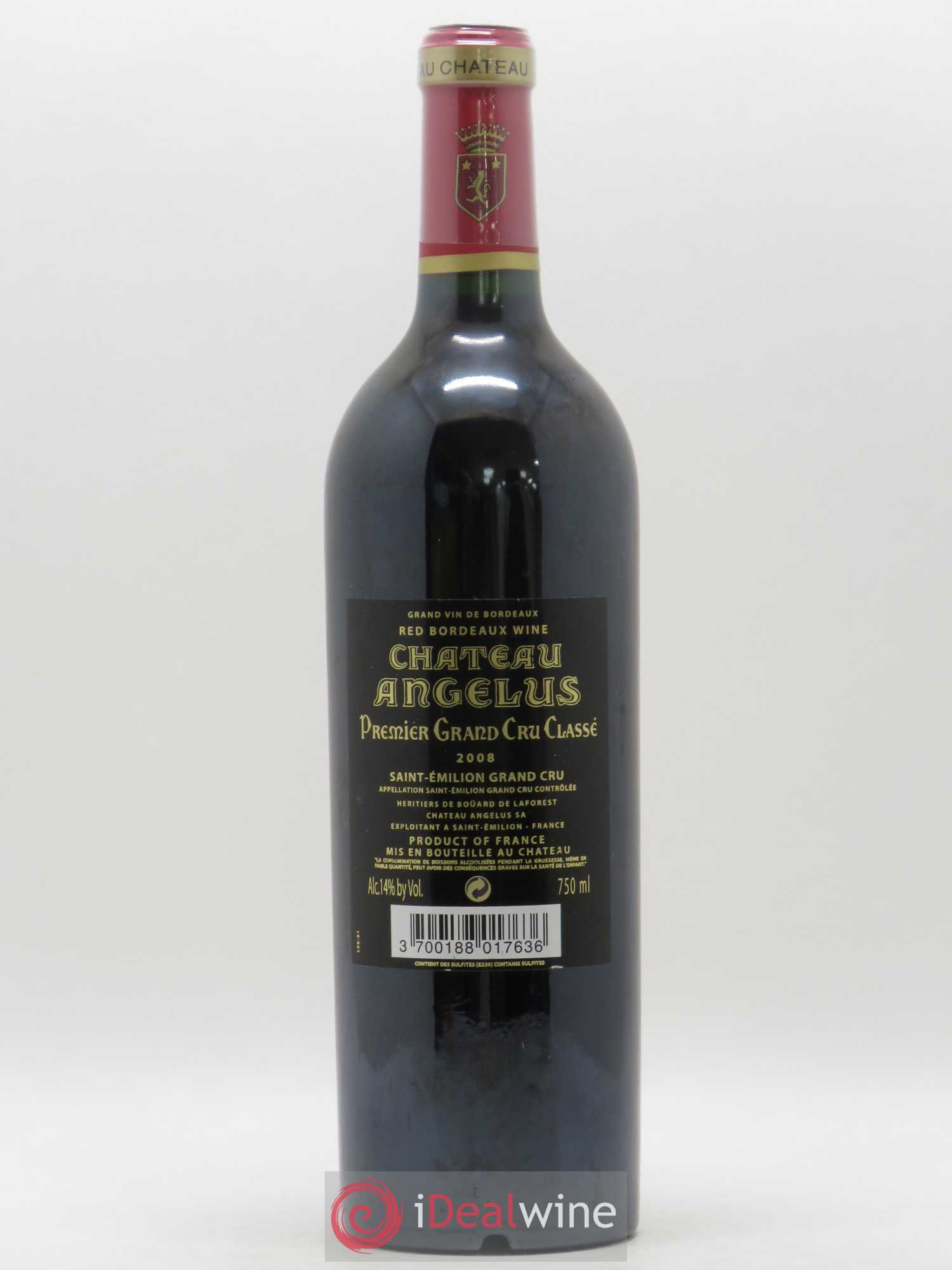 Château Angélus 1er Grand Cru Classé A 2008 - Lot de 1 bouteille - 1