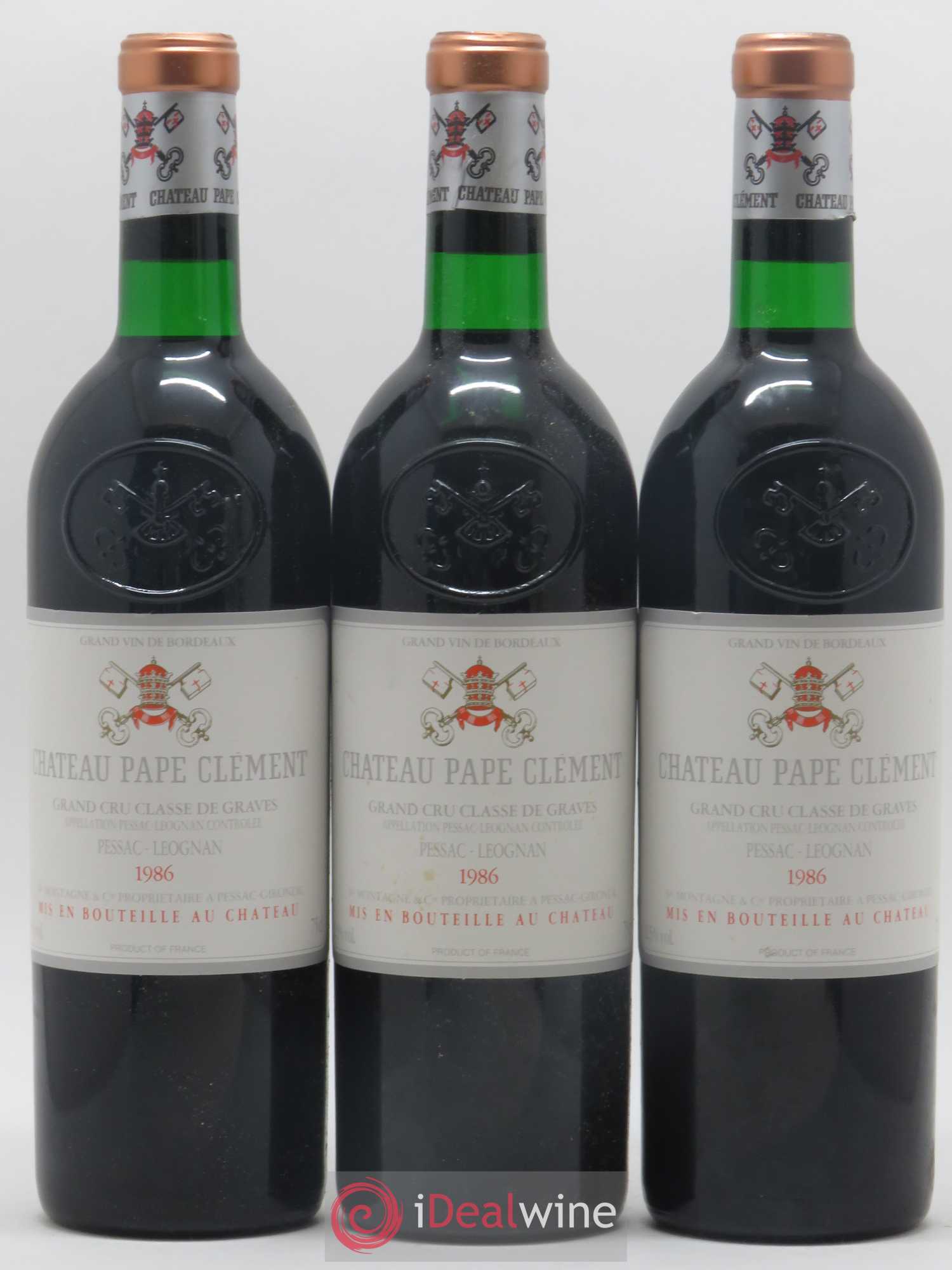 Château Pape Clément Cru Classé de Graves 1986 - Lot de 12 bouteilles - 1