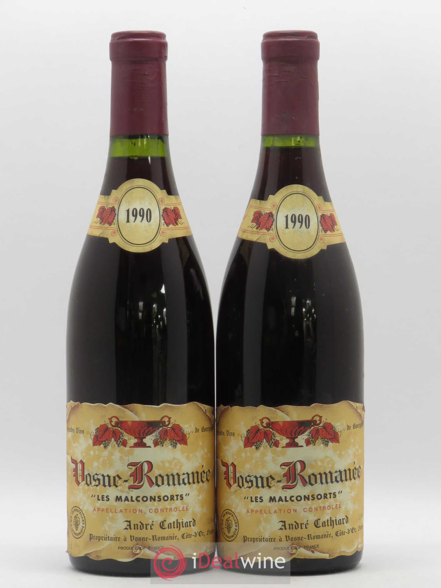 Vosne-Romanée 1er Cru Les Malconsorts André Cathiard 1990 - Posten von 2 Flaschen - 0