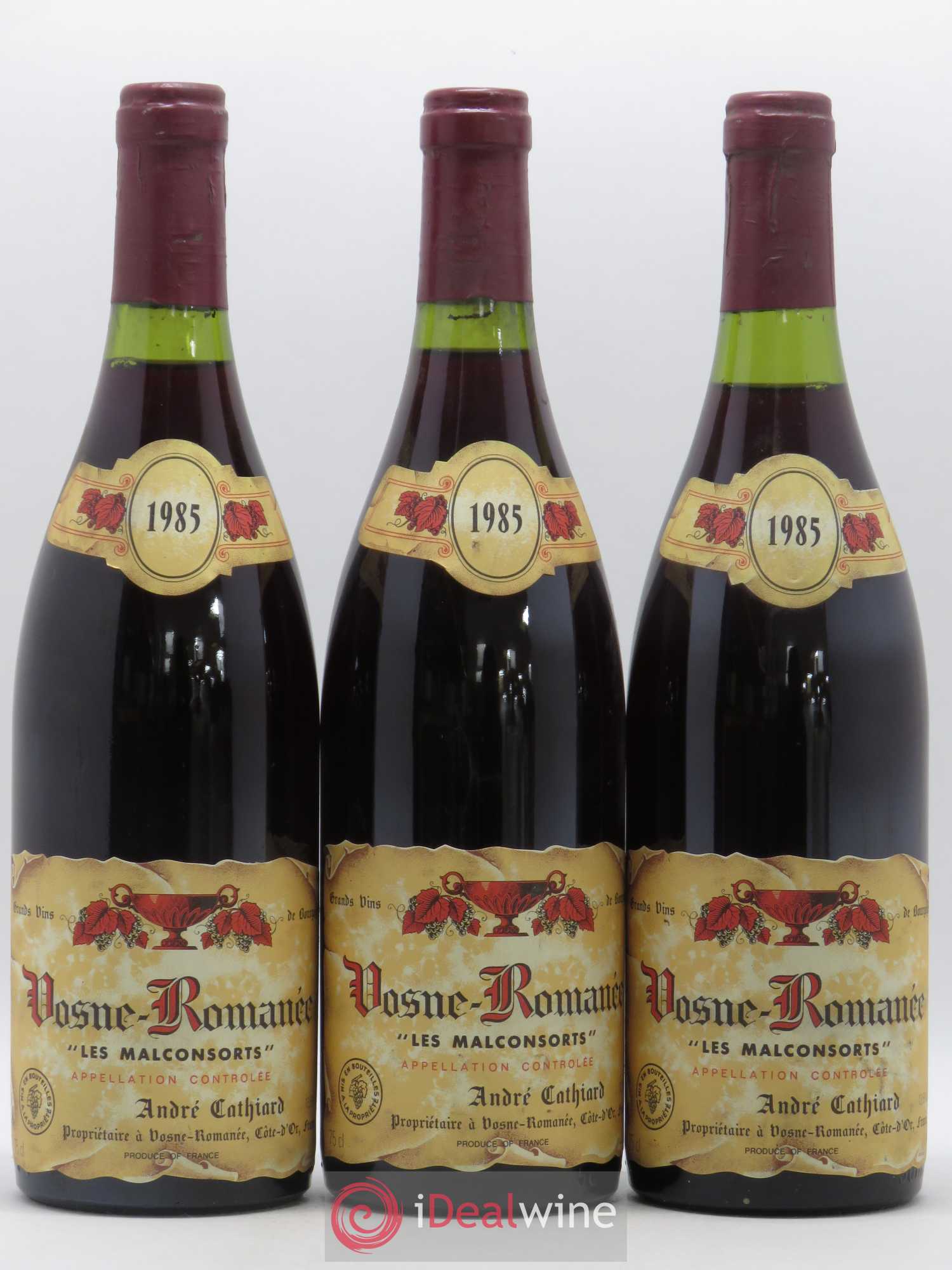 Vosne-Romanée 1er Cru Les Malconsorts André Cathiard 1985 - Posten von 3 Flaschen - 0