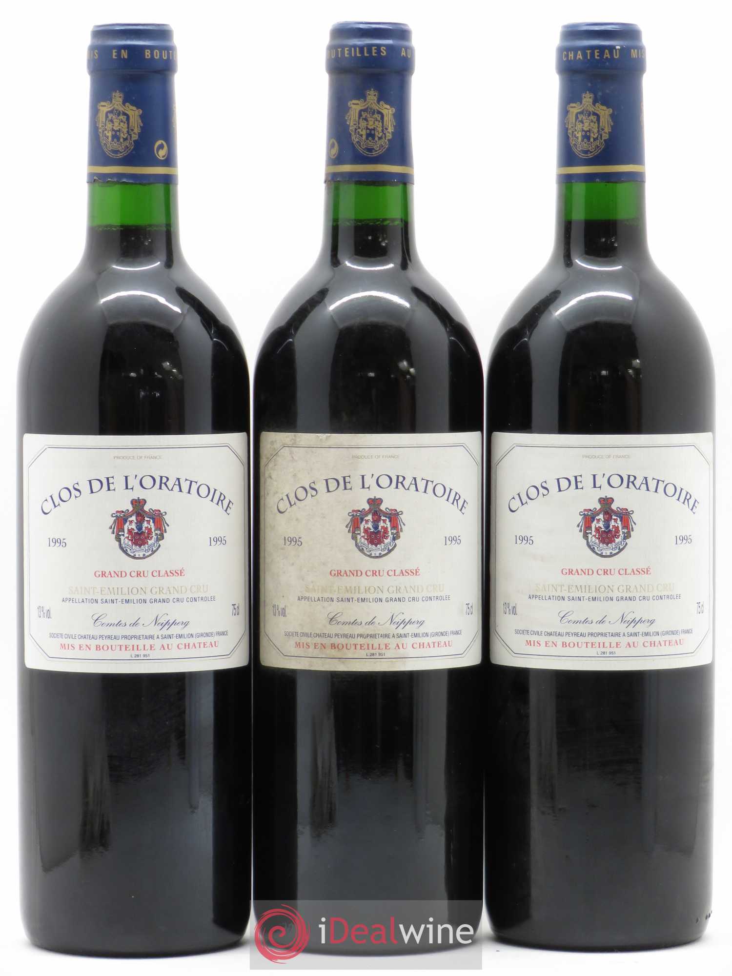 Clos de l'Oratoire Grand Cru Classé 1995 - Lot de 3 bouteilles - 0