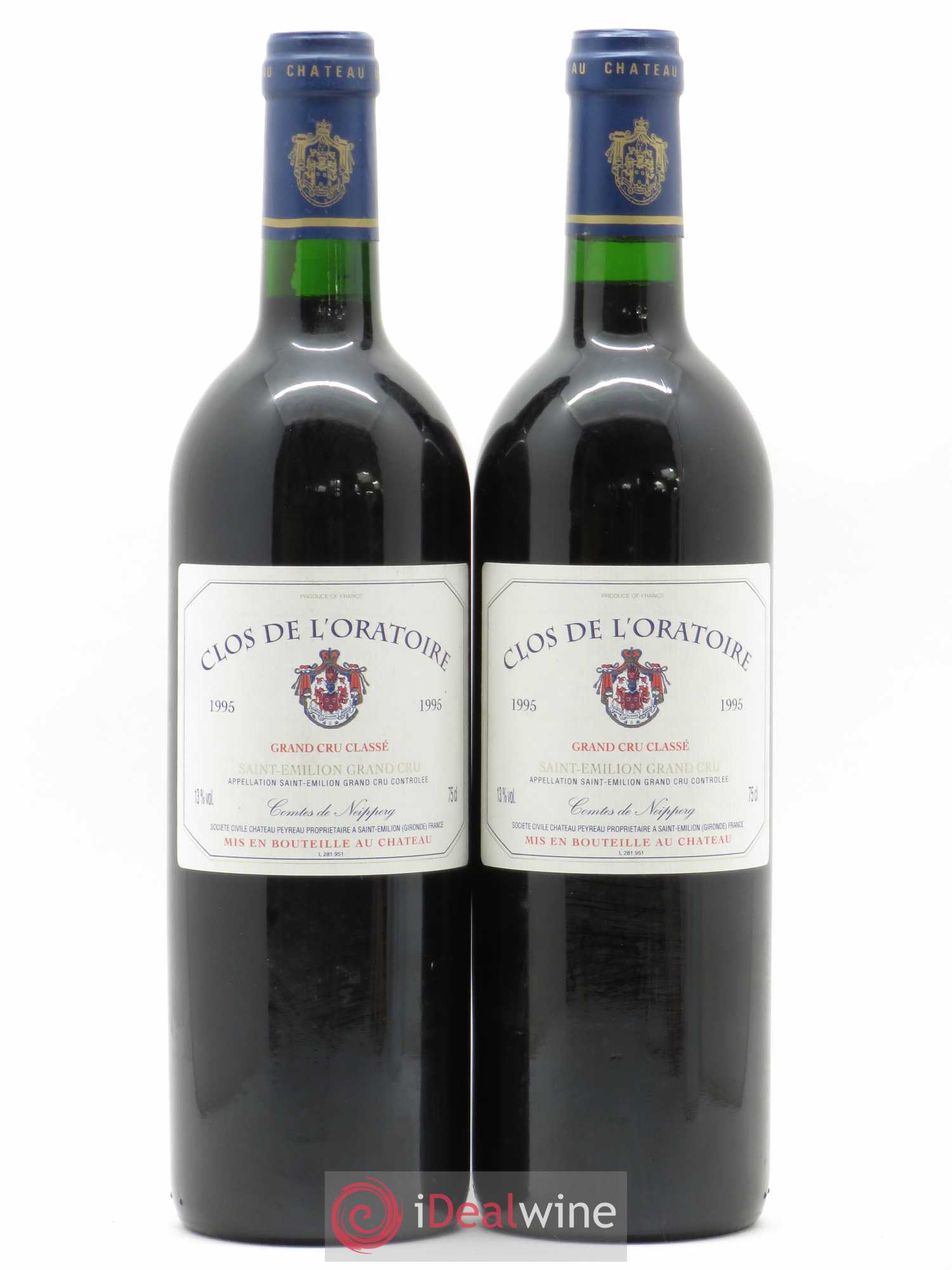 Clos de l'Oratoire Grand Cru Classé 1995 - Lot de 2 bouteilles - 0