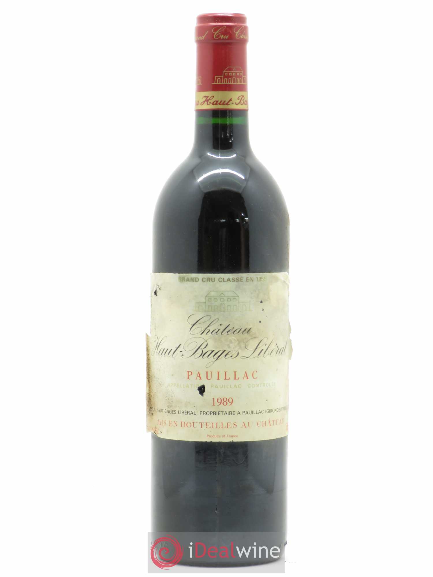 Château Haut Bages Libéral 5ème Grand Cru Classé 1989 - Lot de 1 bouteille - 0