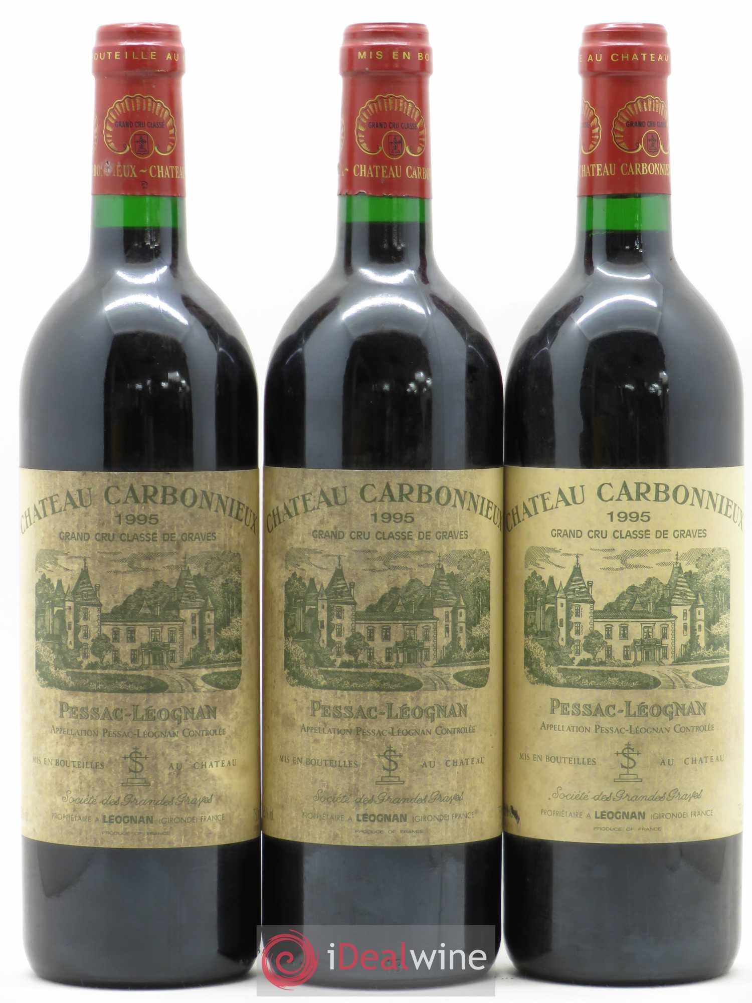 Château Carbonnieux Cru Classé de Graves 1995 - Lot de 3 bouteilles - 0