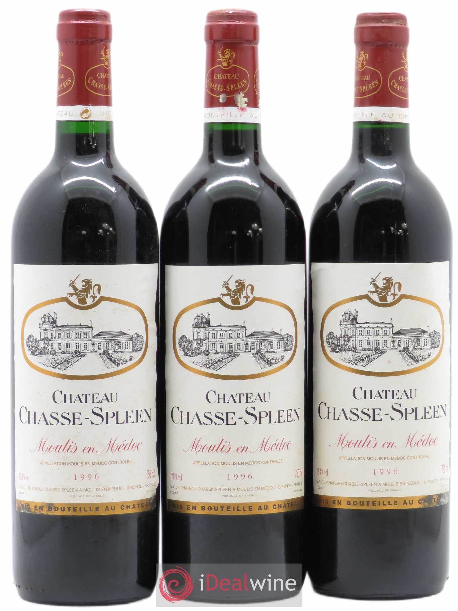 Château Chasse Spleen 1996 - Lot de 3 bouteilles - 0