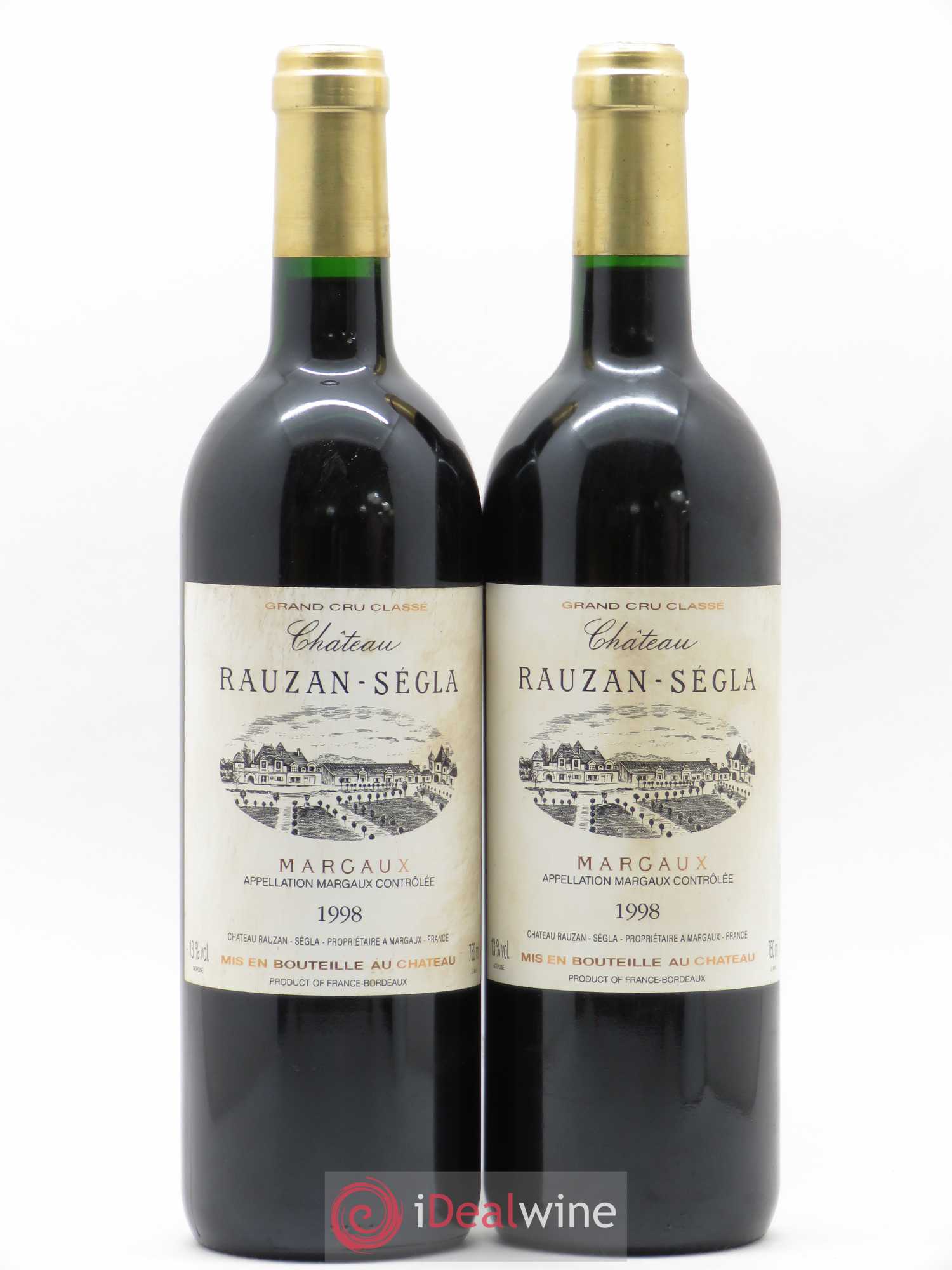 Château Rauzan Ségla Grand Cru Classé 1998 - Lot de 2 bouteilles - 0