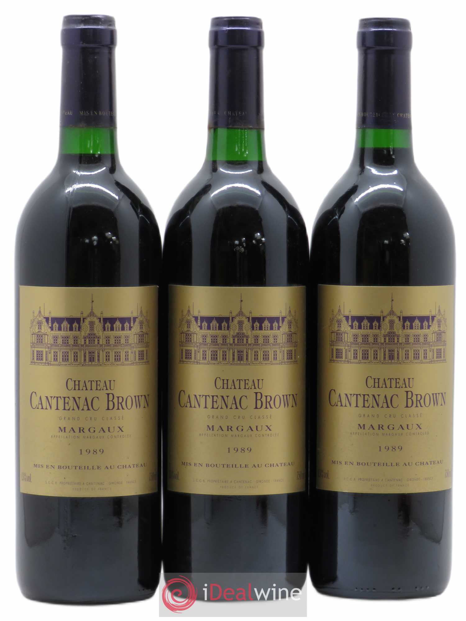 Château Cantenac Brown 3ème Grand Cru Classé 1989 - Lot de 3 bouteilles - 0