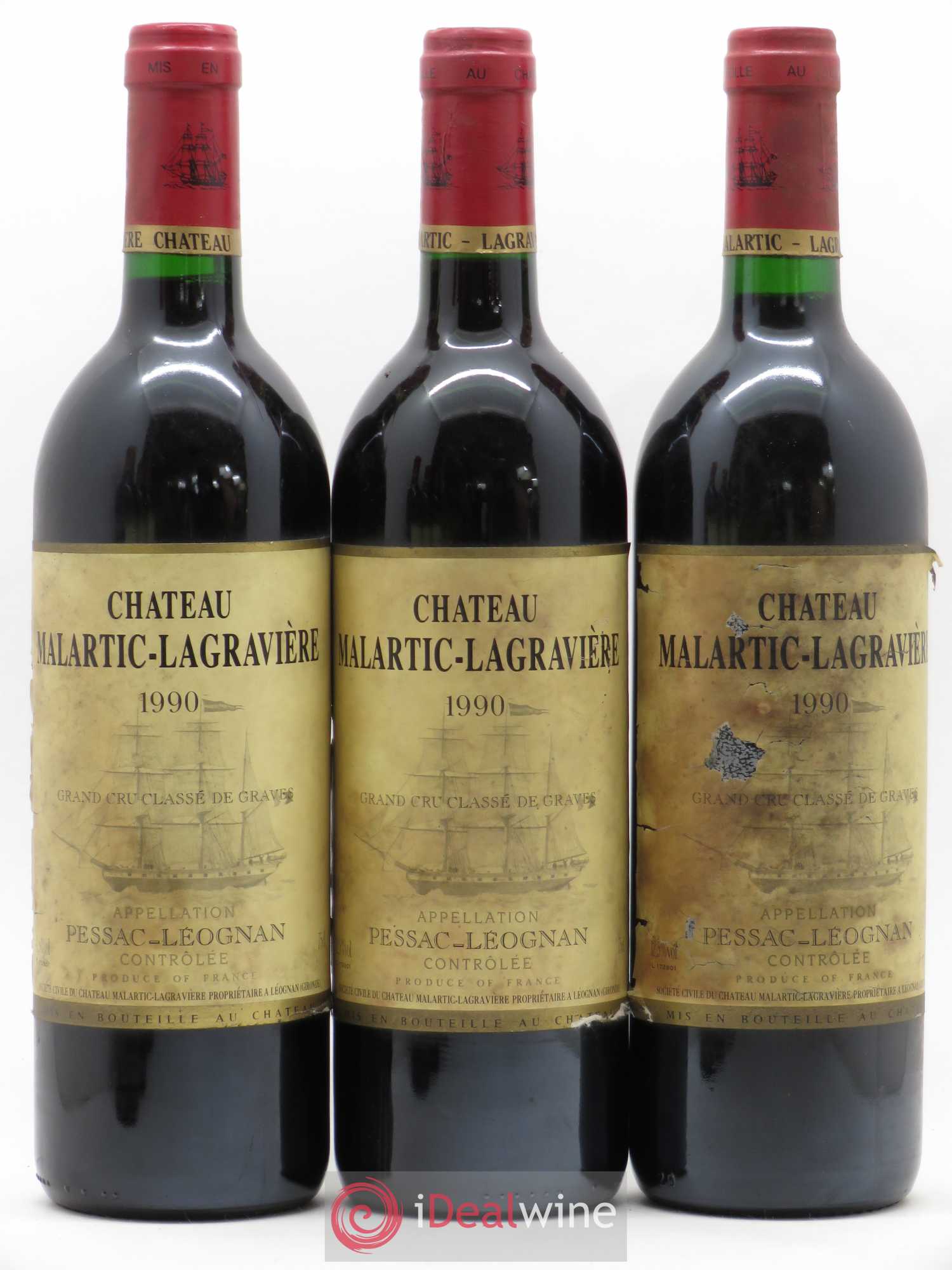 Château Malartic-Lagravière Cru Classé de Graves 1990 - Lot de 12 bouteilles - 2