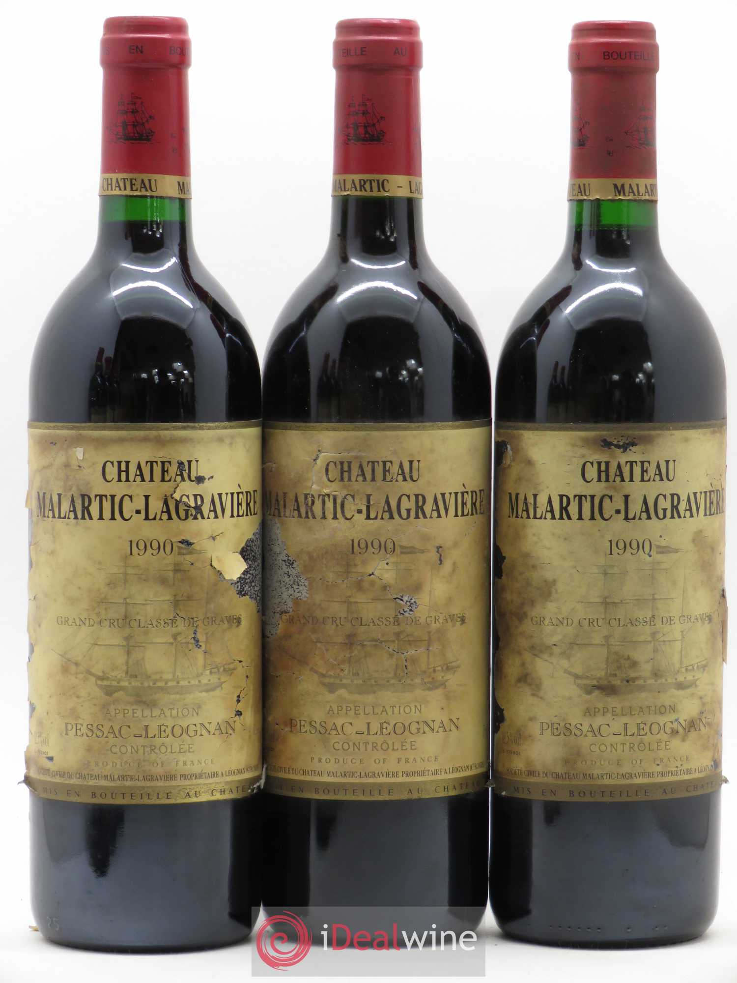 Château Malartic-Lagravière Cru Classé de Graves 1990 - Lot de 12 bouteilles - 4