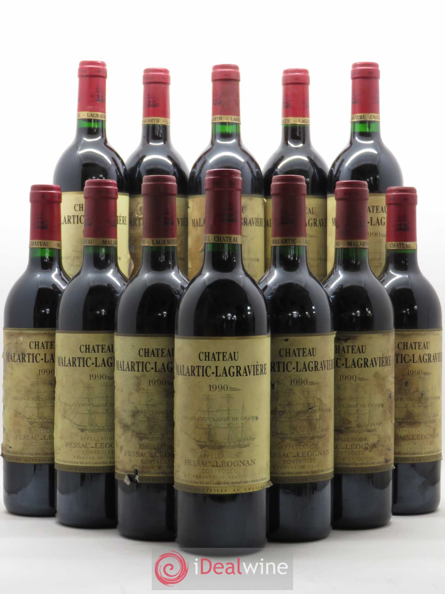 Château Malartic-Lagravière Cru Classé de Graves 1990 - Lot de 12 bouteilles - 0
