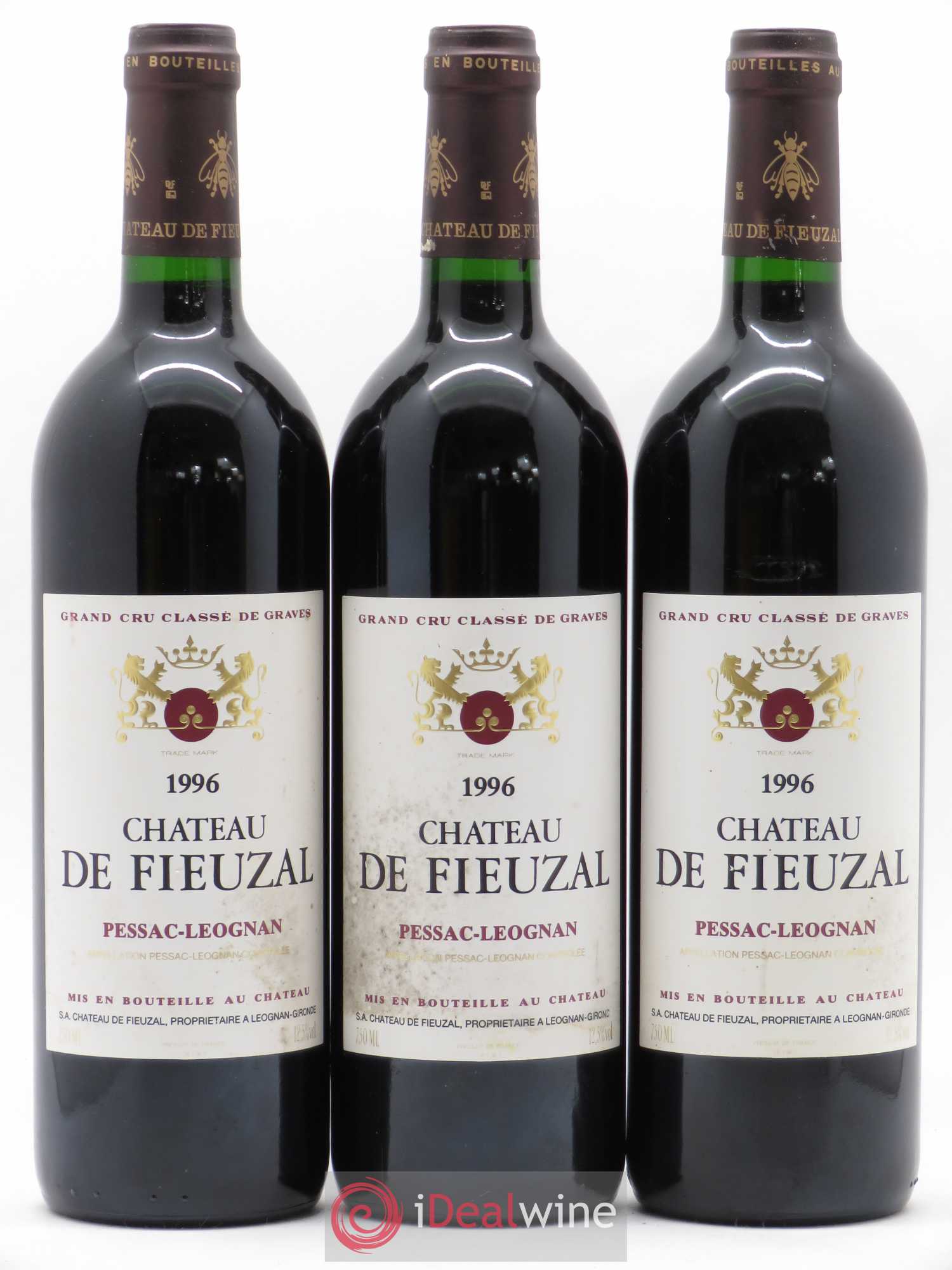 Château de Fieuzal Cru Classé de Graves 1996 - Lot de 3 bouteilles - 0
