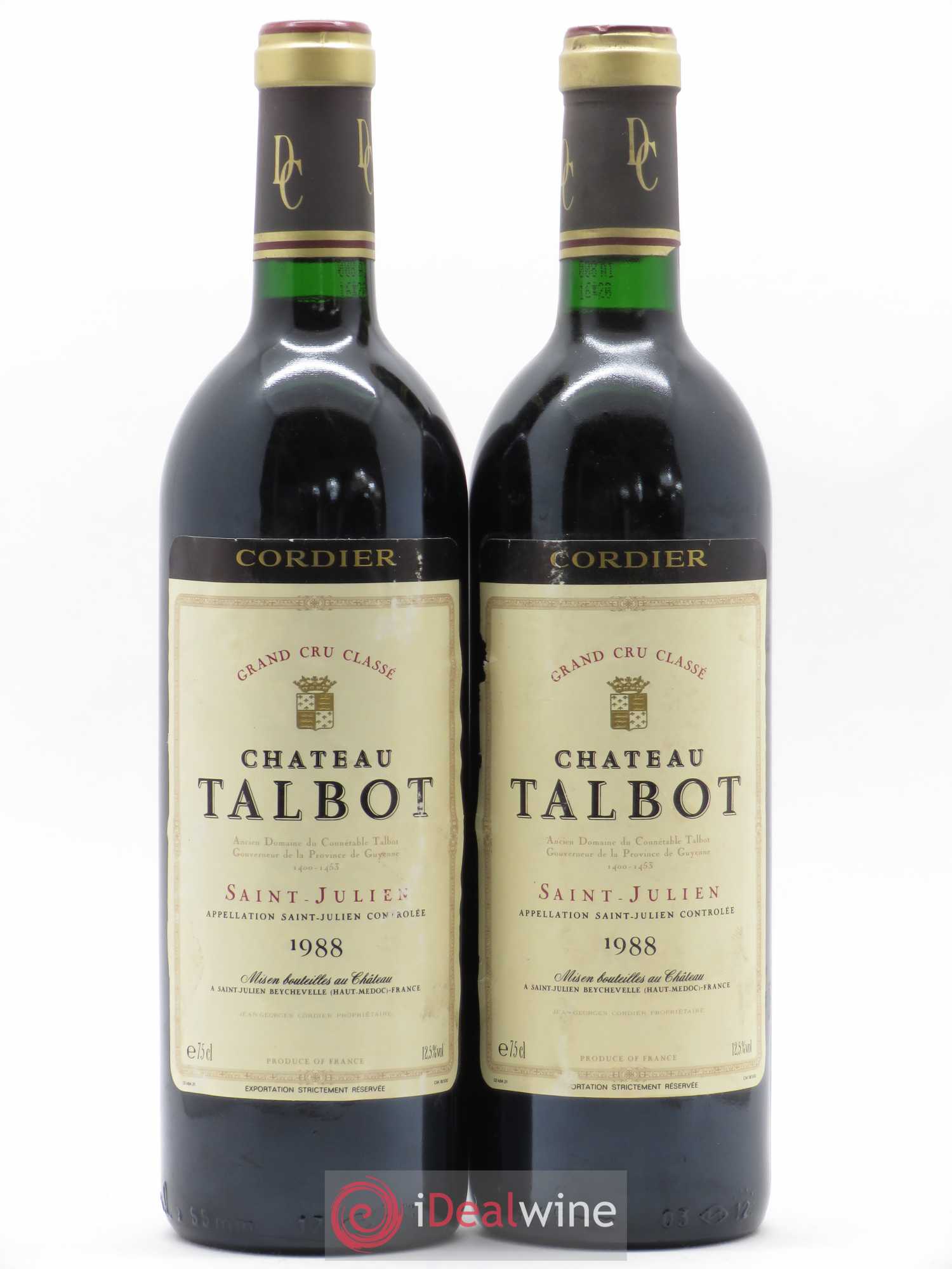 Château Talbot 4ème Grand Cru Classé 1988 - Lot de 2 bouteilles - 0