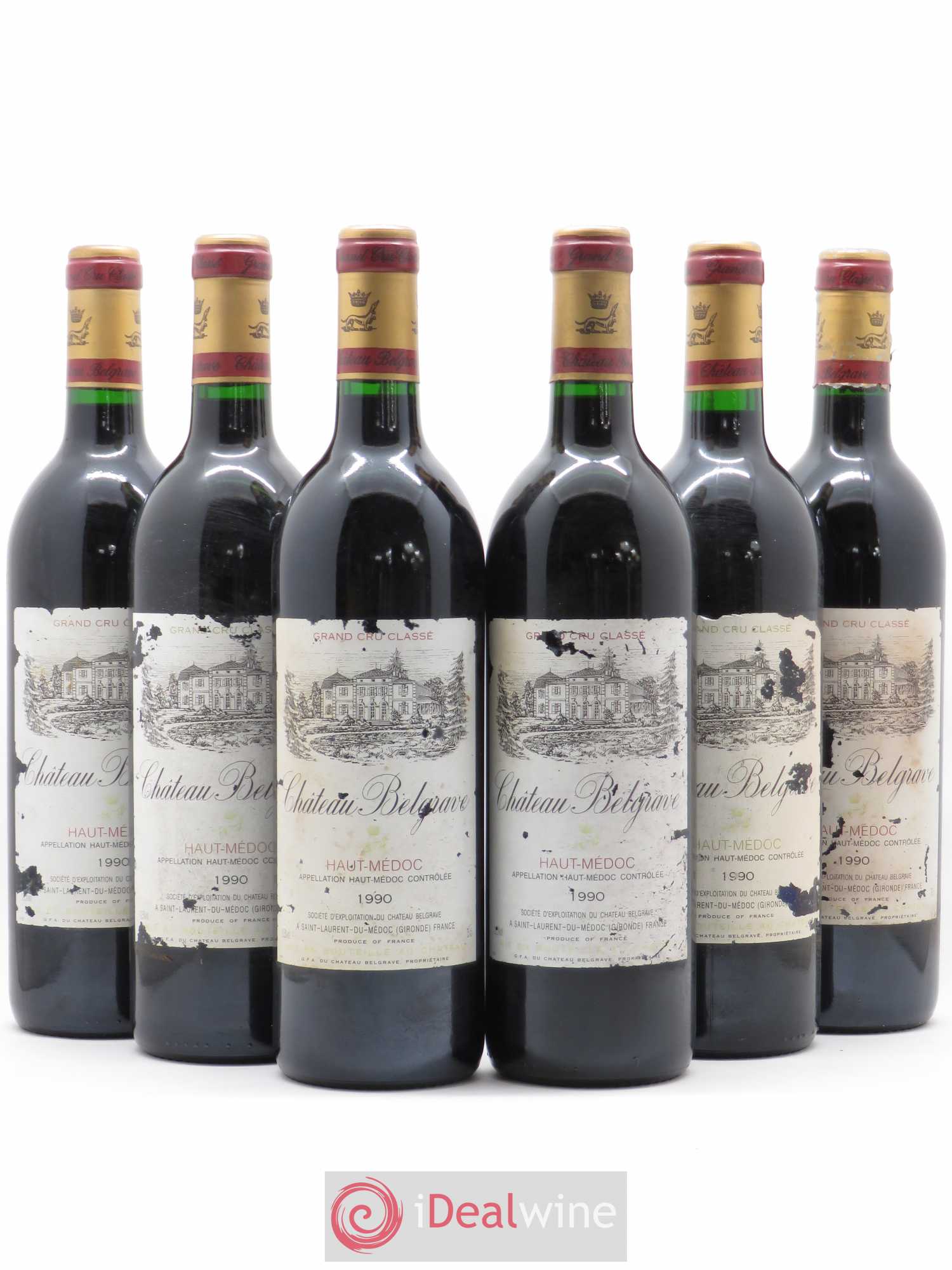 Château Belgrave 5ème Grand Cru Classé 1990 - Lot de 6 bouteilles - 0