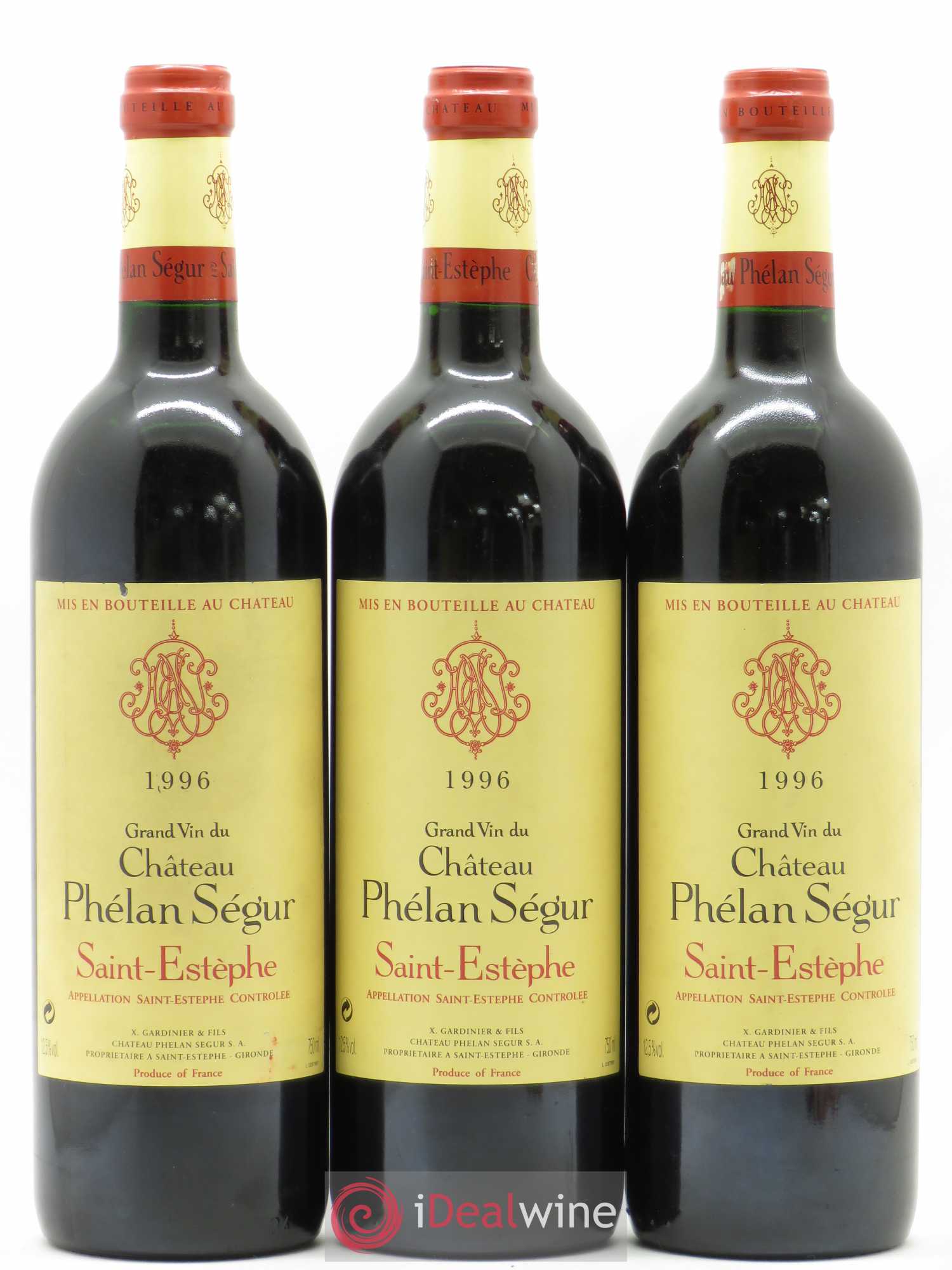 Château Phélan Ségur 1996 - Lot de 3 bouteilles - 0