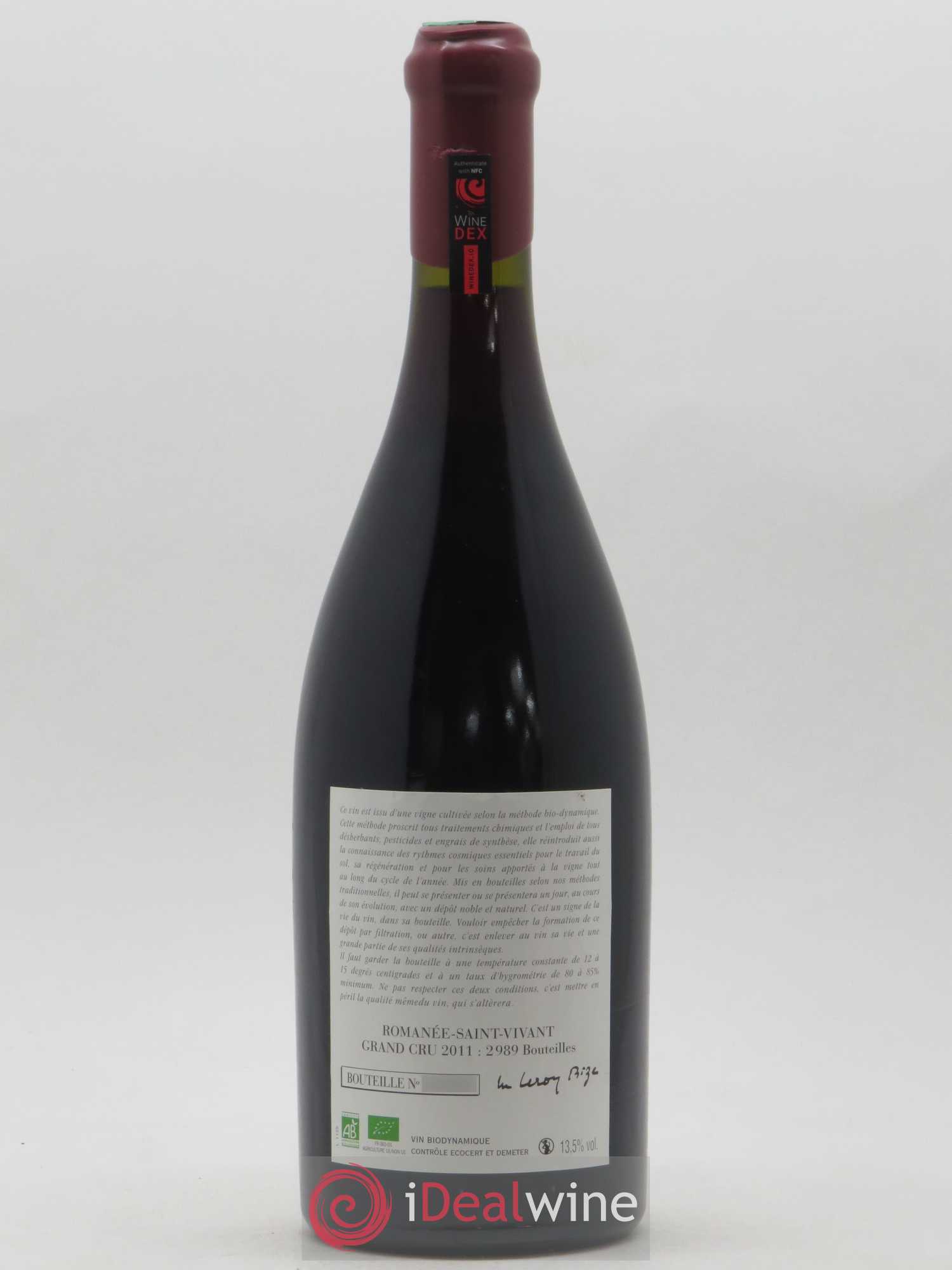 Romanée-Saint-Vivant Grand Cru Leroy (Domaine) 2011 - Lot de 1 bouteille - 1
