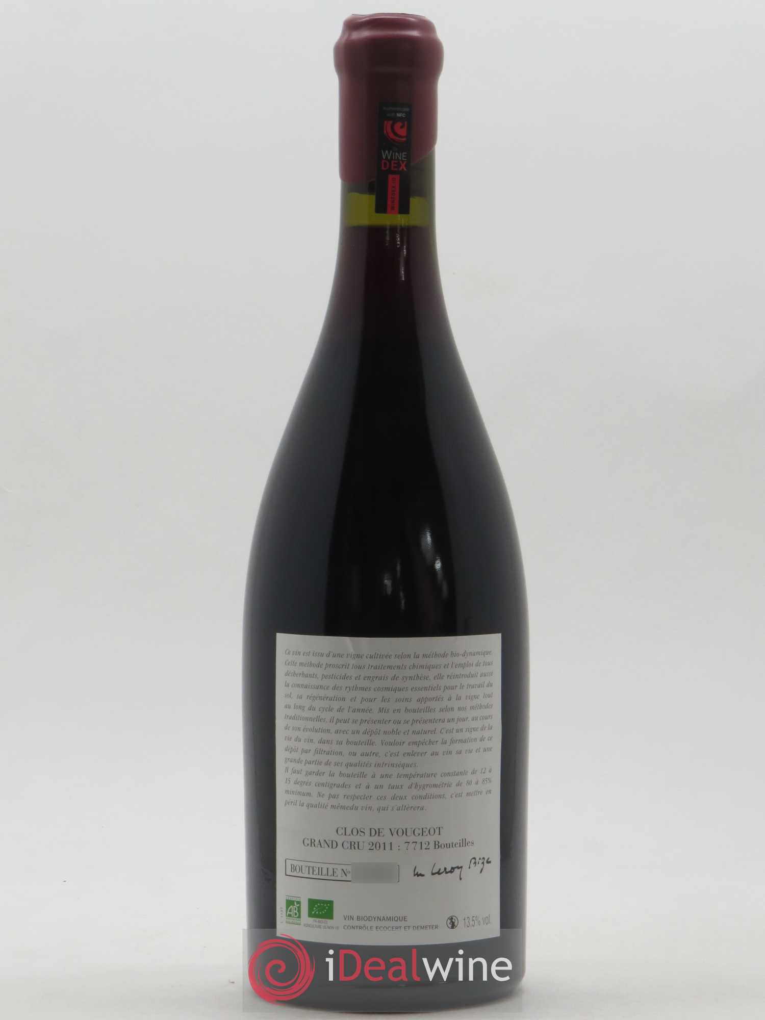 Clos de Vougeot Grand Cru Leroy (Domaine) 2011 - Lot de 1 bouteille - 1