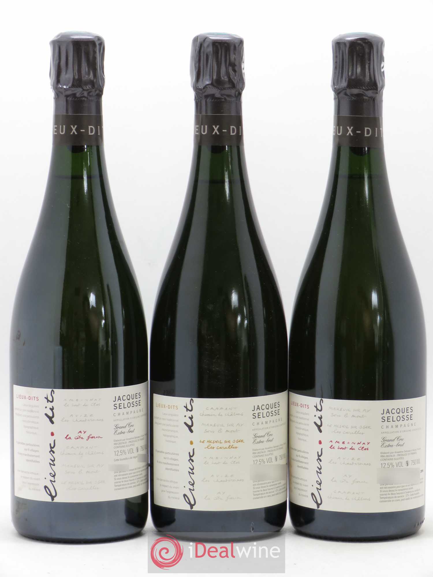 Caisse Collection Lieux-dits Jacques Selosse Les Carelles - La Cote Faron - Le Bout du Clos - Les Chantereines - Sous le Mont - Chemin de Chalons - Posten von 1 Flasche - 1