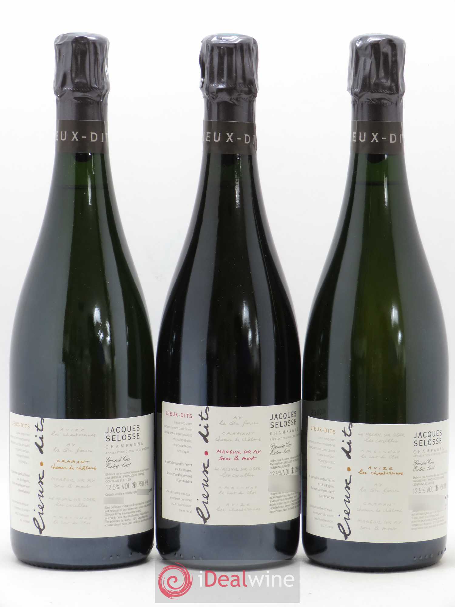 Caisse Collection Lieux-dits Jacques Selosse Les Carelles - La Cote Faron - Le Bout du Clos - Les Chantereines - Sous le Mont - Chemin de Chalons - Posten von 1 Flasche - 2