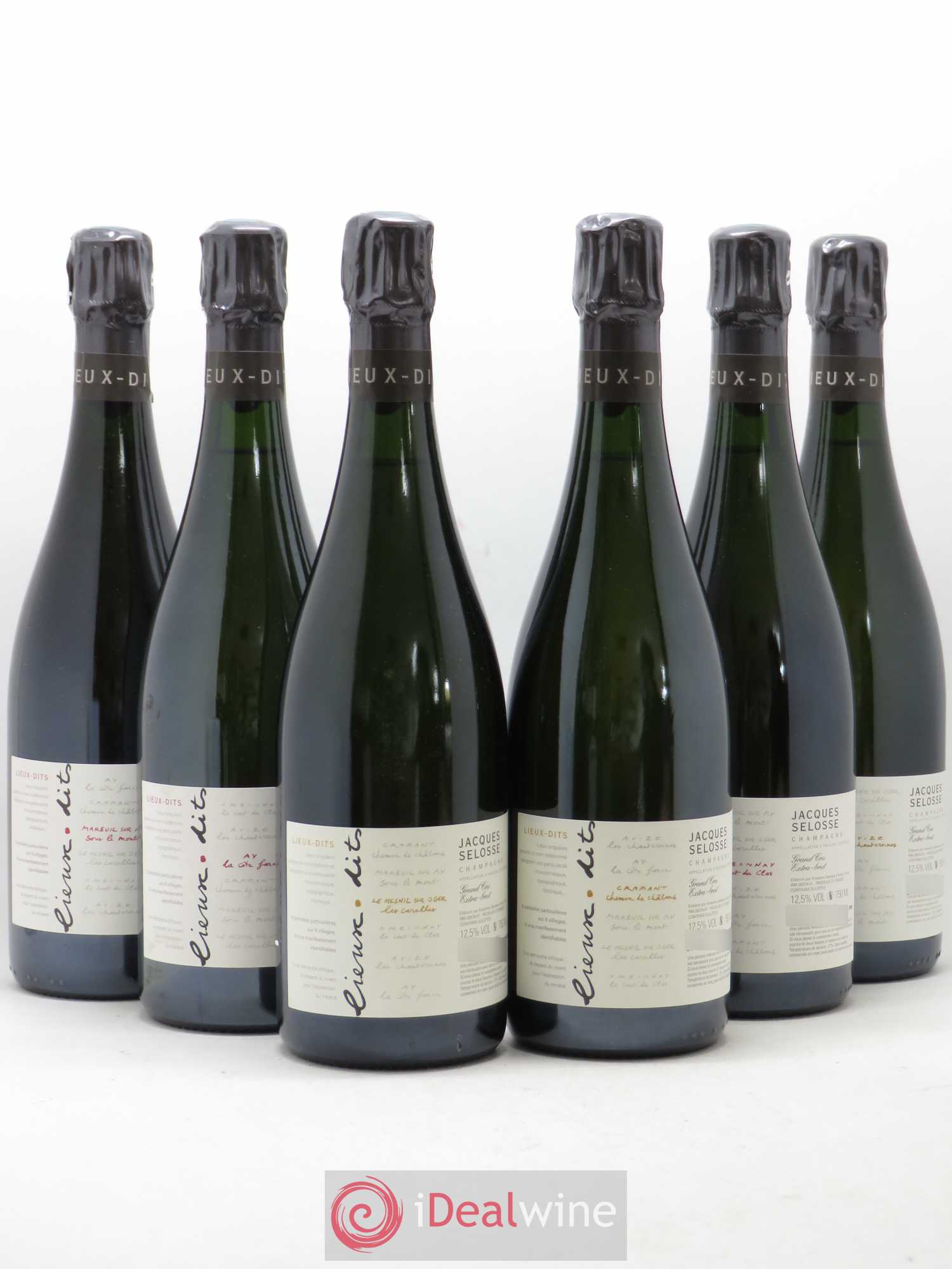 Caisse Collection Lieux-dits Jacques Selosse Les Carelles - La Cote Faron - Le Bout du Clos - Les Chantereines - Sous le Mont - Chemin de Chalons - Posten von 1 Flasche - 0