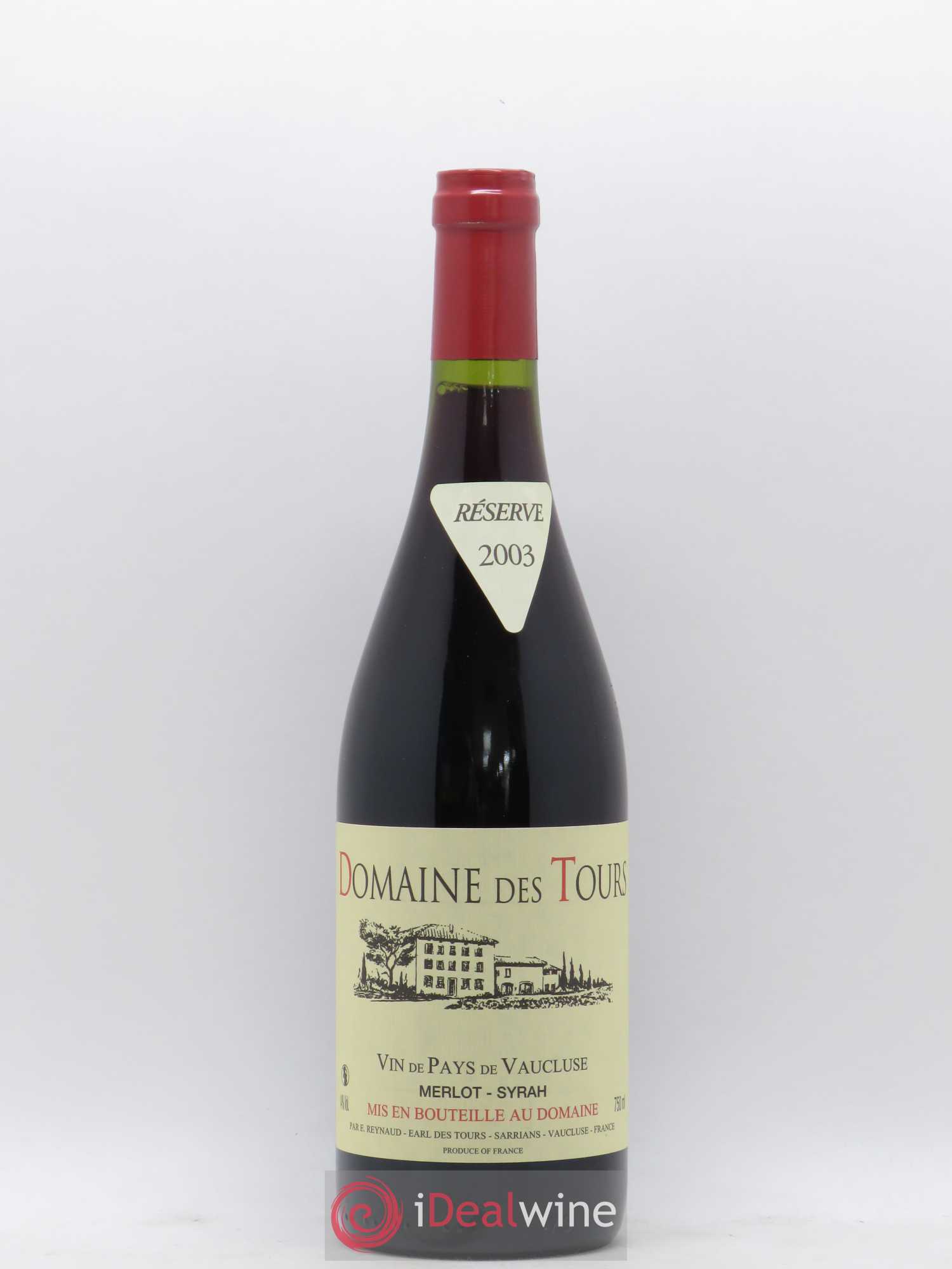 Vaucluse Domaine des Tours Merlot-Syrah Emmanuel Reynaud 2003 - Lot de 1 bouteille - 0