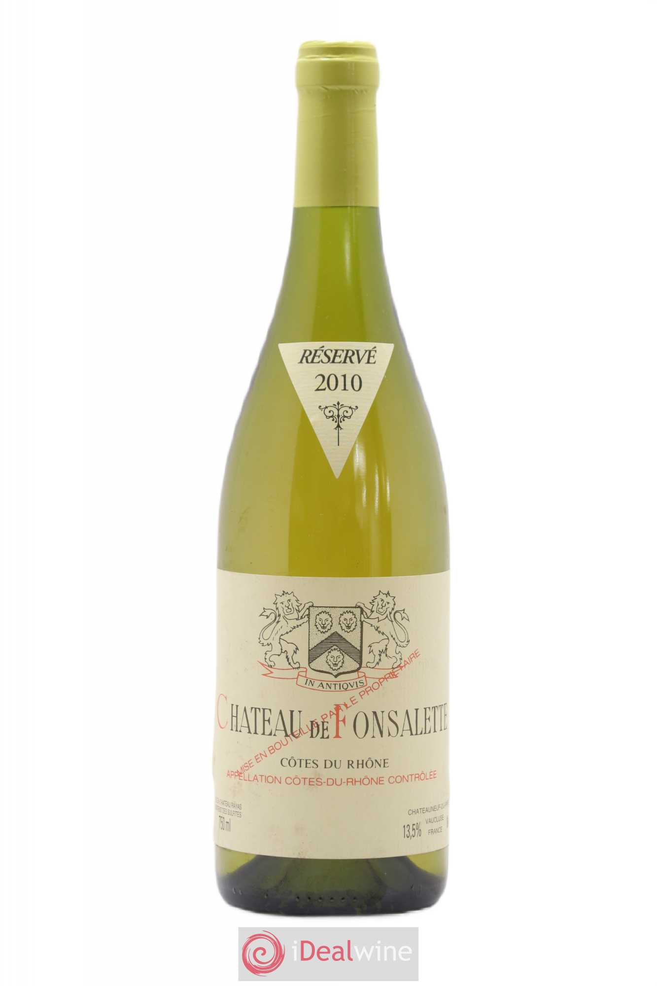 Côtes-du-Rhône Château de Fonsalette Emmanuel Reynaud 2010 - Lot de 1 bouteille - 0