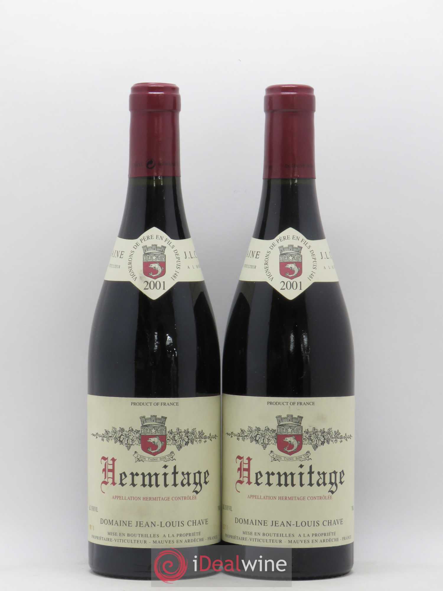 Hermitage Jean-Louis Chave 2001 - Lot de 2 bouteilles - 0