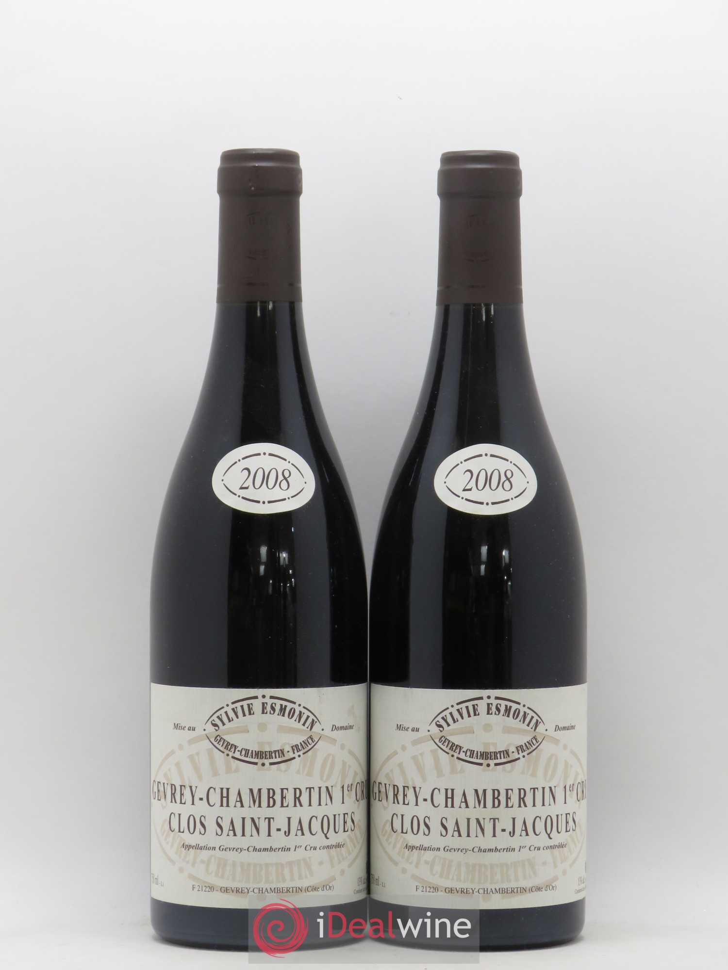 Gevrey-Chambertin 1er Cru Clos Saint Jacques Sylvie Esmonin 2008 - Lot de 2 bouteilles - 0